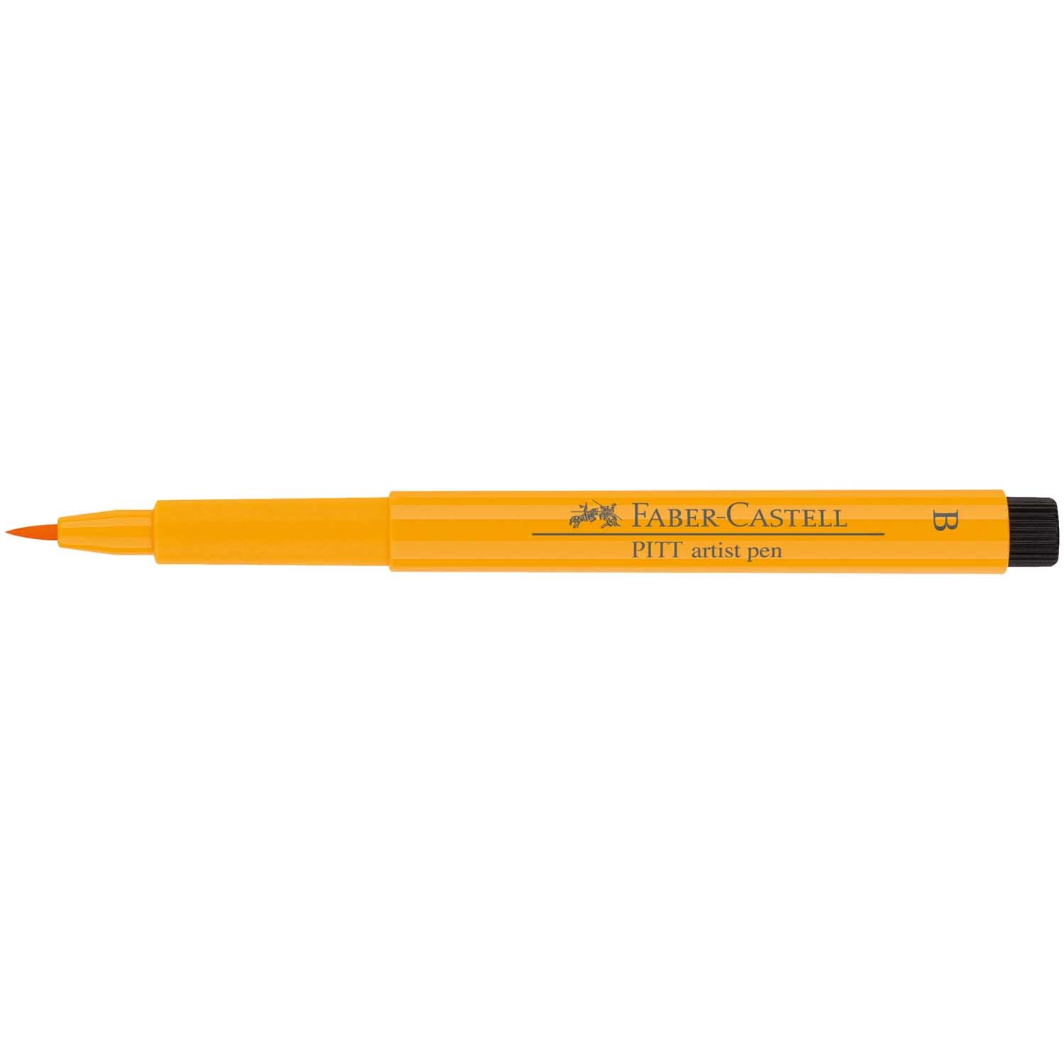 PITT artist pen brush in Chromgelb dunkel von Faber Castell, ideal für kreative Zeichnungen.
