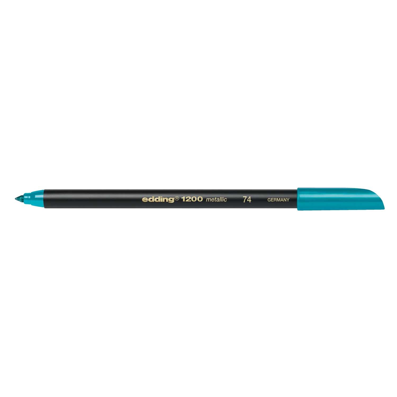 1200 metallic colour pen von edding in Metallic-Grün, ideal für kreative Projekte und Dekorationen.