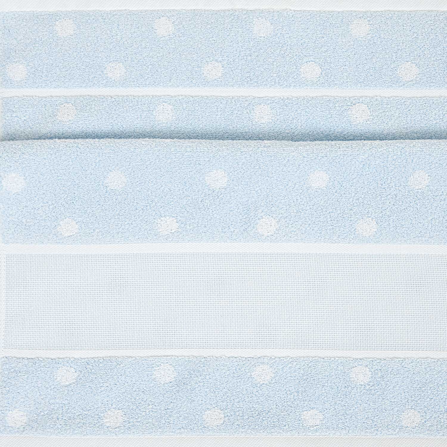 Duschtuch mit weißen Punkten, 70x140cm, von Rico Design. Blau-weißes Design mit weichen Texturen.
