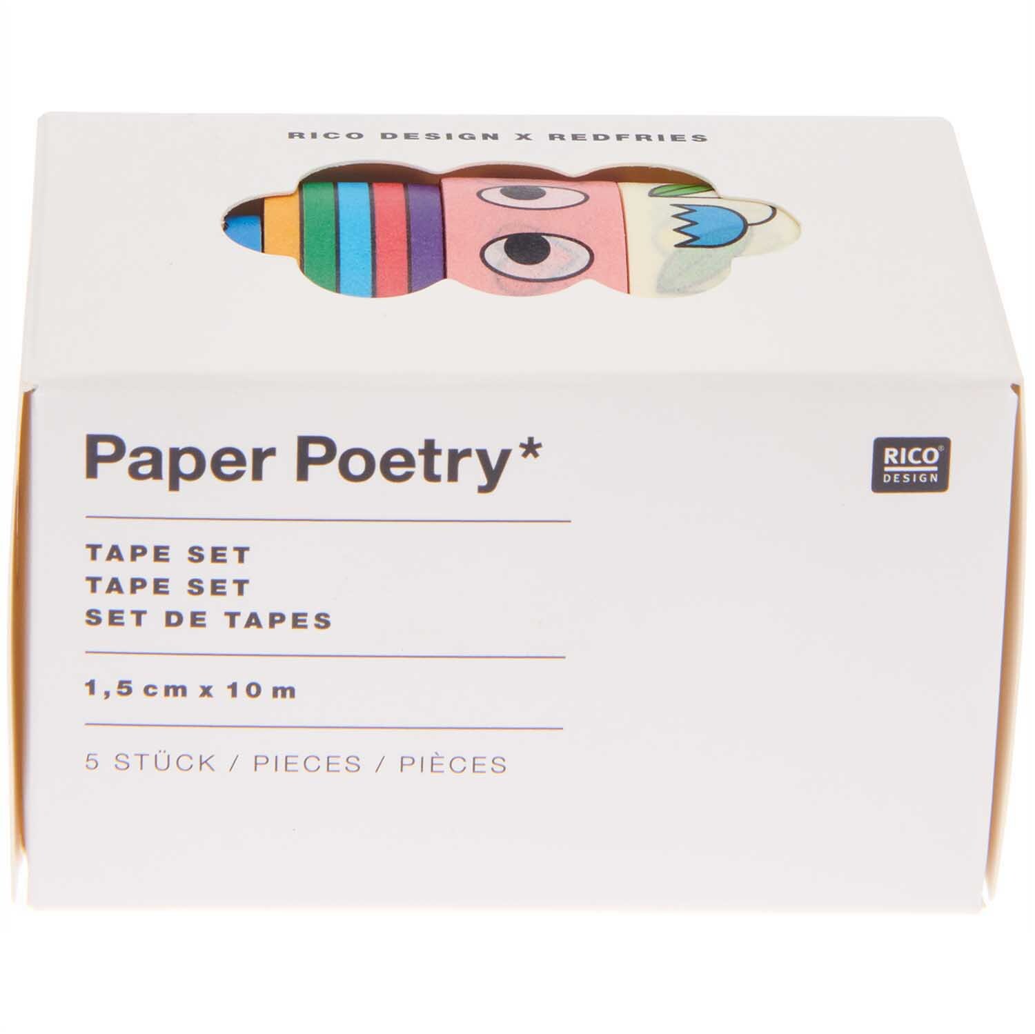 Paper Poetry Rico Design x Redfries Tape Set Eye Candy 5-teilig von Rico Design