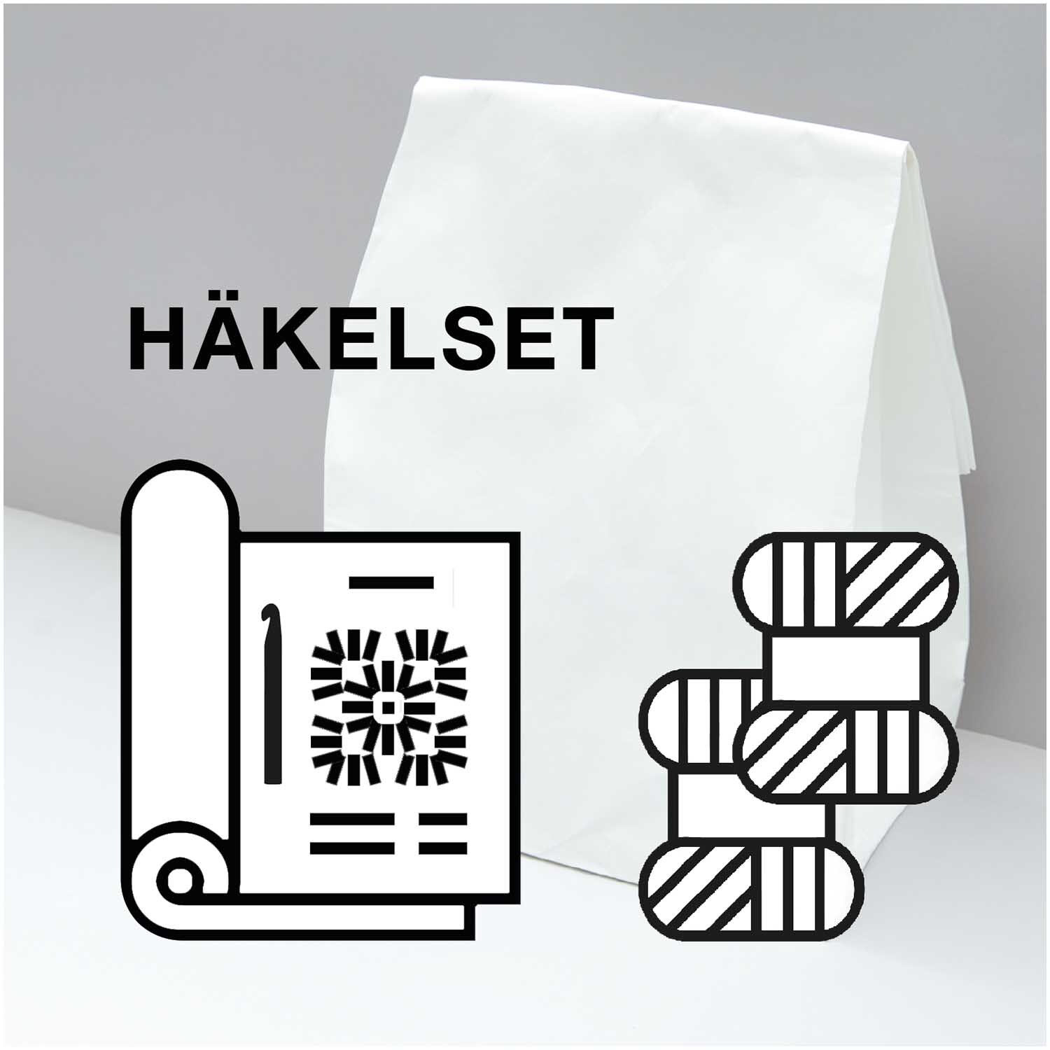Häkelset Decke Modell 04 aus Baby Chenillove: Weißes Set mit Anleitung und Garnsymbolen.