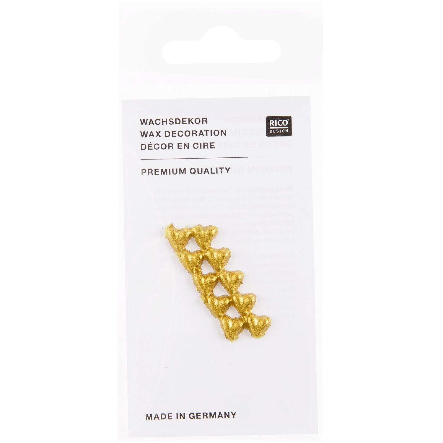 Wachsdekor Herz klein Farbe Gold von Rico Design