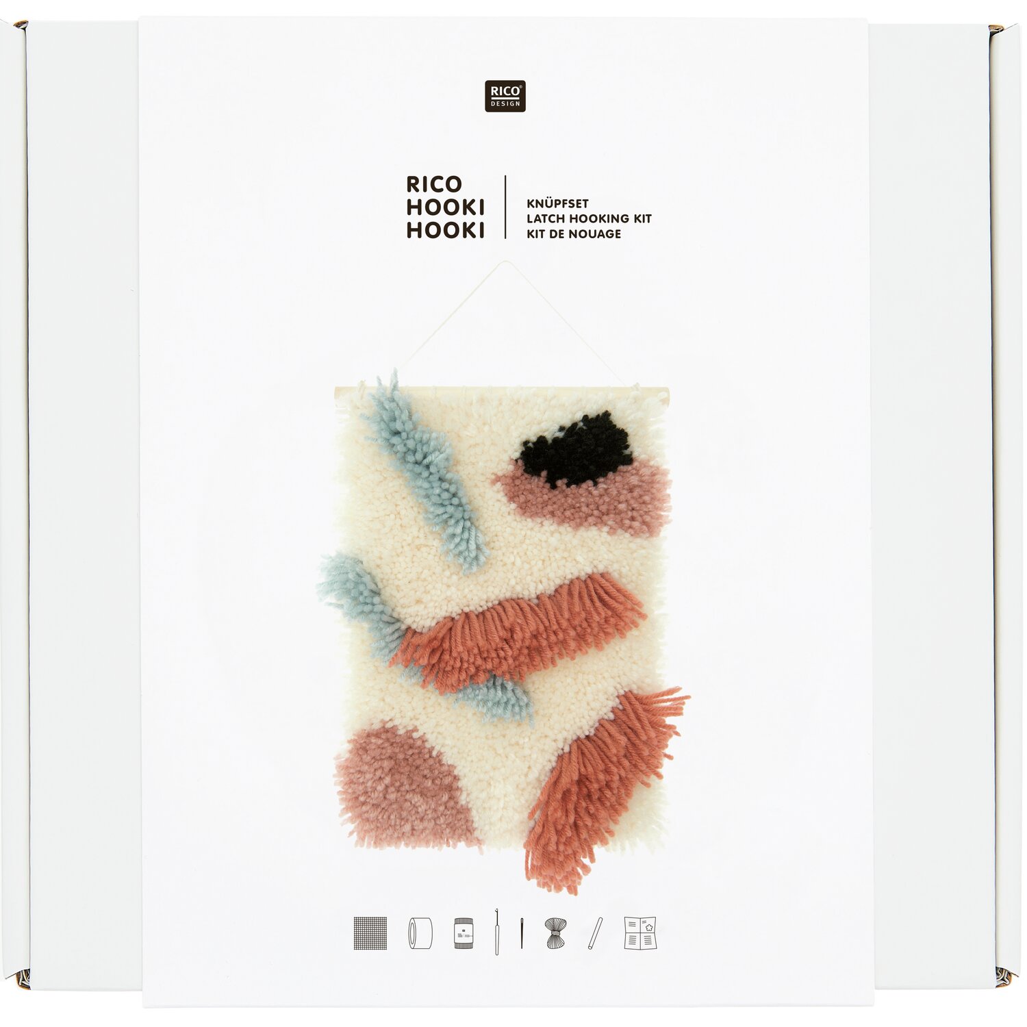 Rico Hooki Hooki Knüpfset Wandbehang Steine 20x30cm von Rico Design