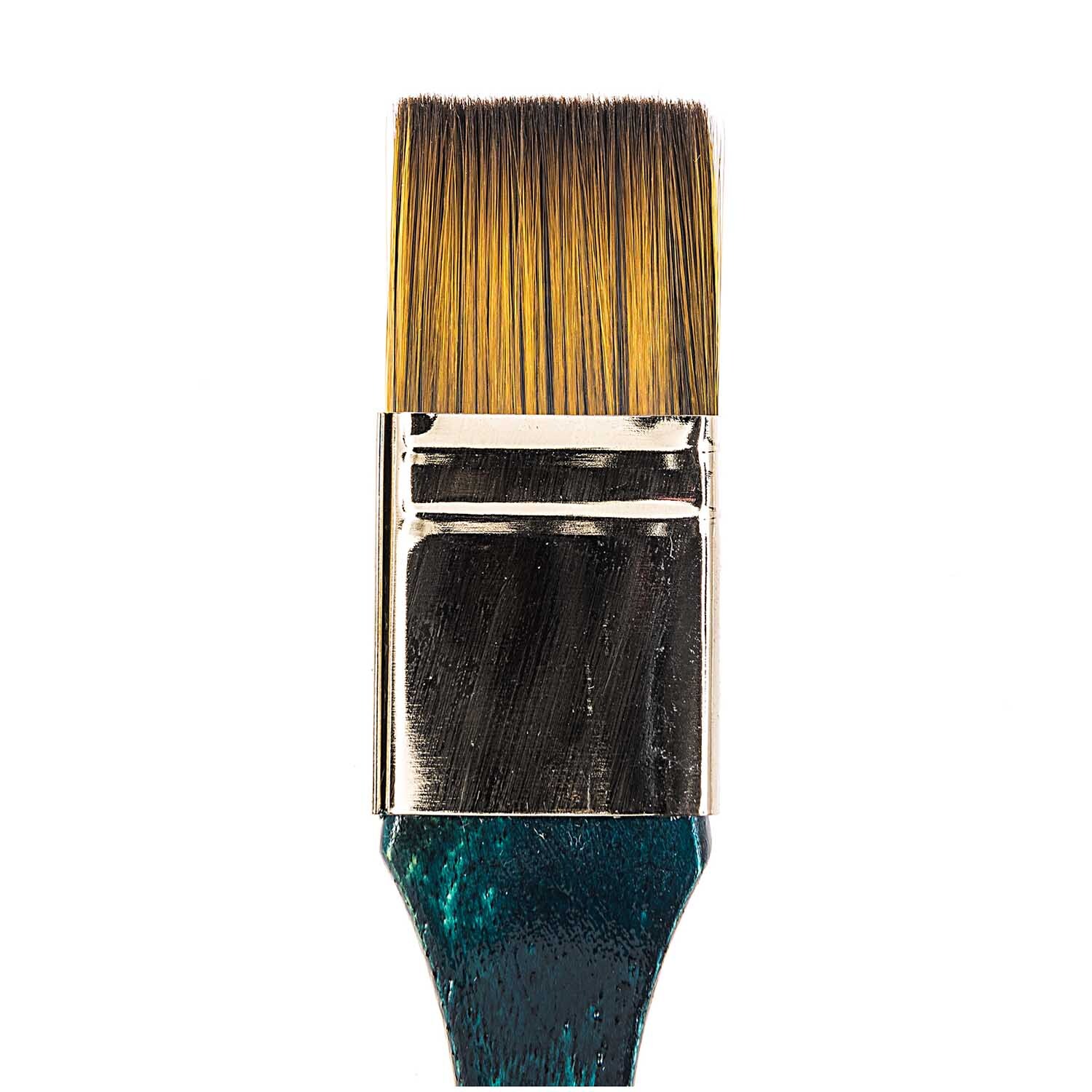 Art School Acryl Synthetic Grundierpinsel, Gr.30, mit braunen Borsten und schwarzem Griff.