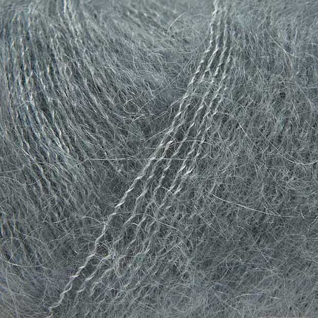 Essentials Super Kid Mohair Loves Silk: Weiches, graues Garn von Rico Design, ideal für leichte Strickprojekte, 25g 200m.