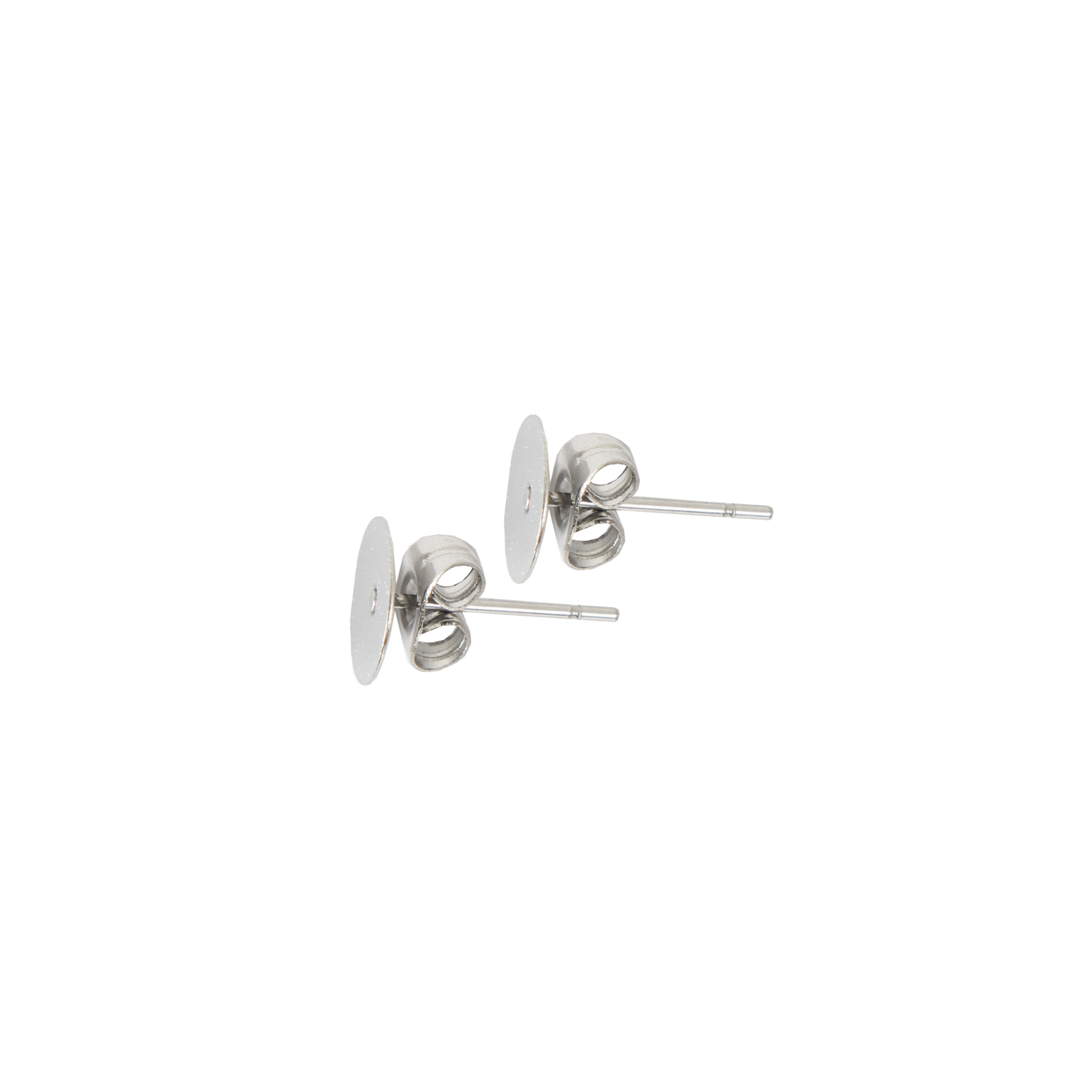 Klebestecker Edelstahl 13x8mm 2 Stück von Rico Design in Silber, auf weißem Hintergrund abgebildet.