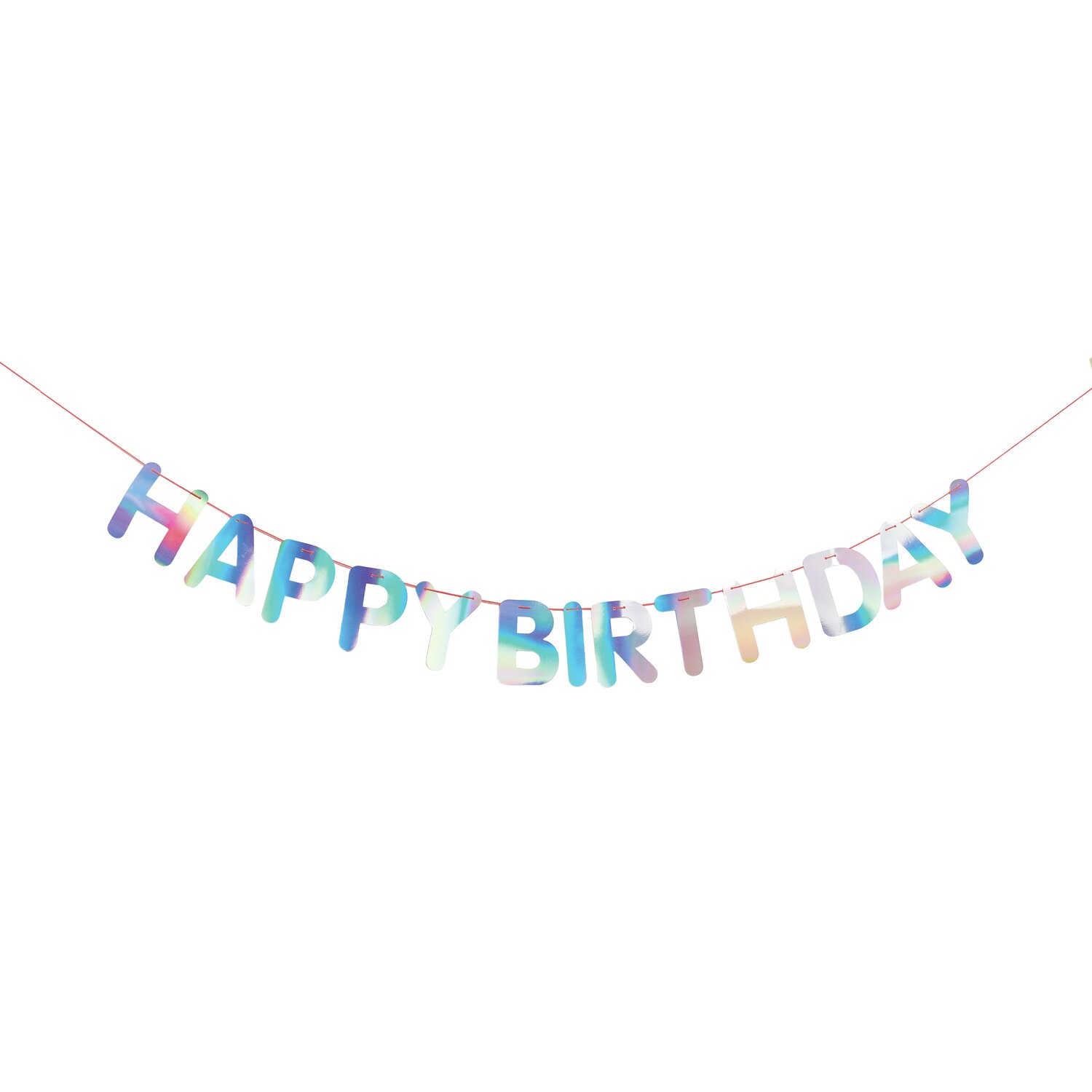 Paper Poetry Girlande Happy Birthday Irisierend: Bunte, schimmernde Buchstaben auf 5m langer Schnur. Perfekt für Geburtstagsdekorationen.