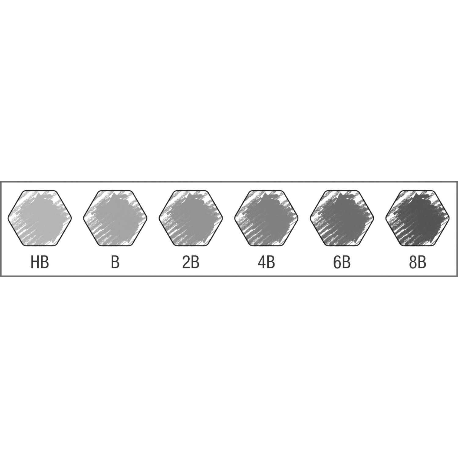 Castell 9000 Design Set Metalletui: Sechseckige Bleistifte in verschiedenen Härtegraden von HB bis 8B, ideal für Künstler.