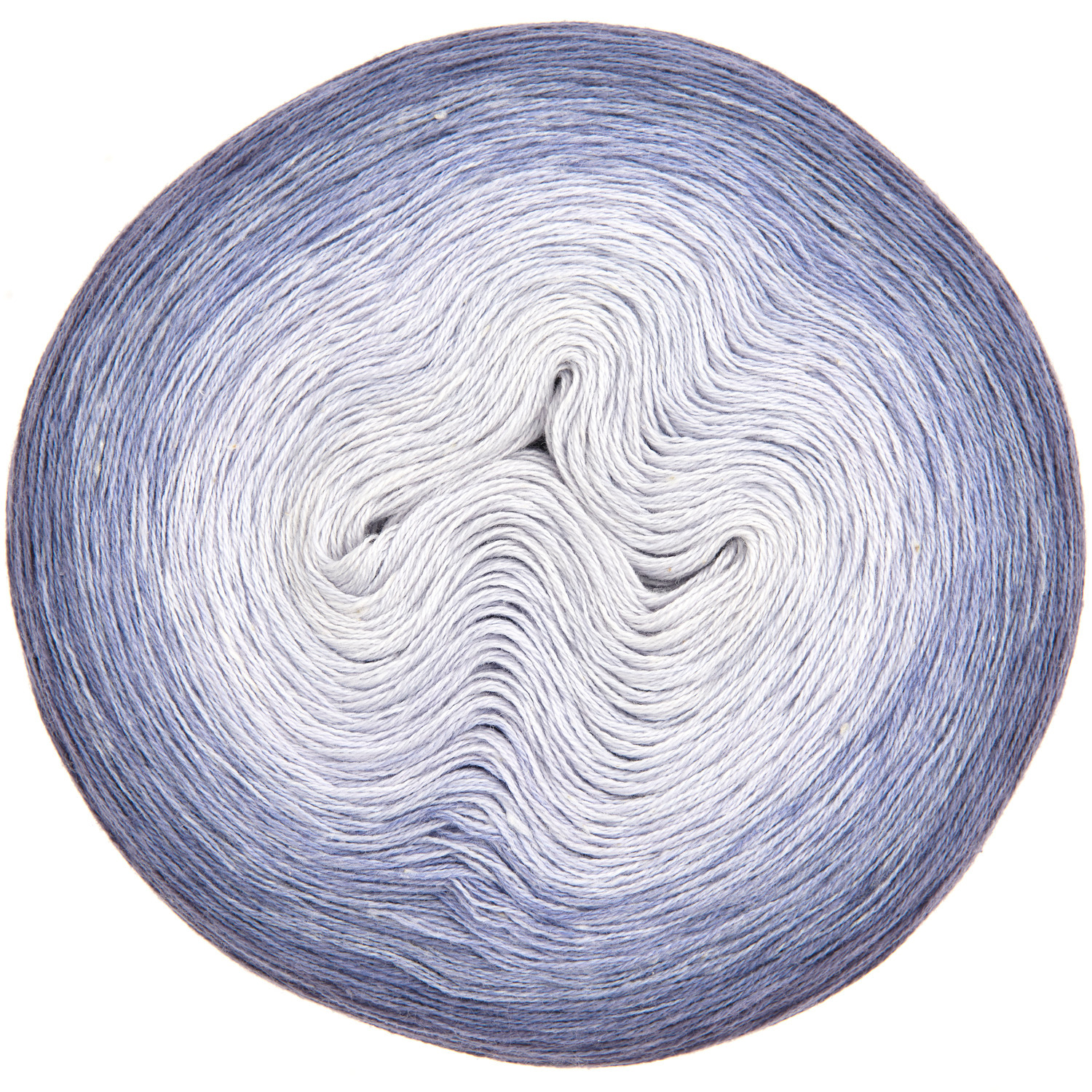 Creative Cotton Dégradé Lucky 8: Rundes Garnknäuel in Blau- und Weißtönen von Rico Design, 200g, 800m.
