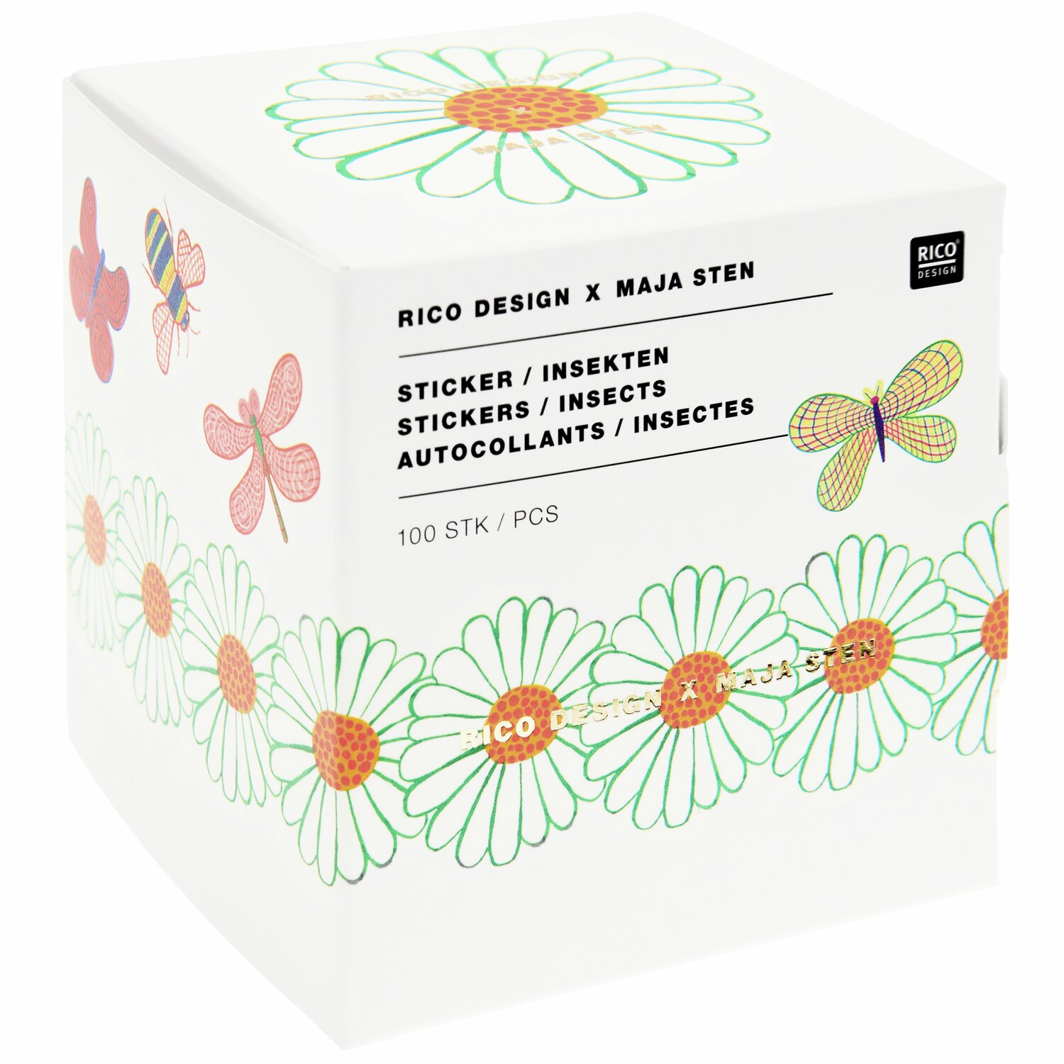 Sticker Midsommar Magic Insekten 100 Stück von Rico Design