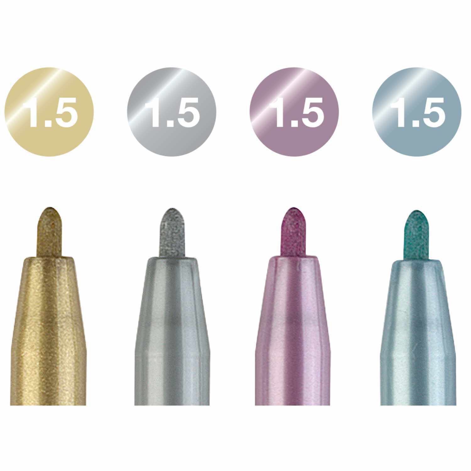 Tuschestift Pitt Artist Pen Metallic 4 Stück von Faber-Castell 