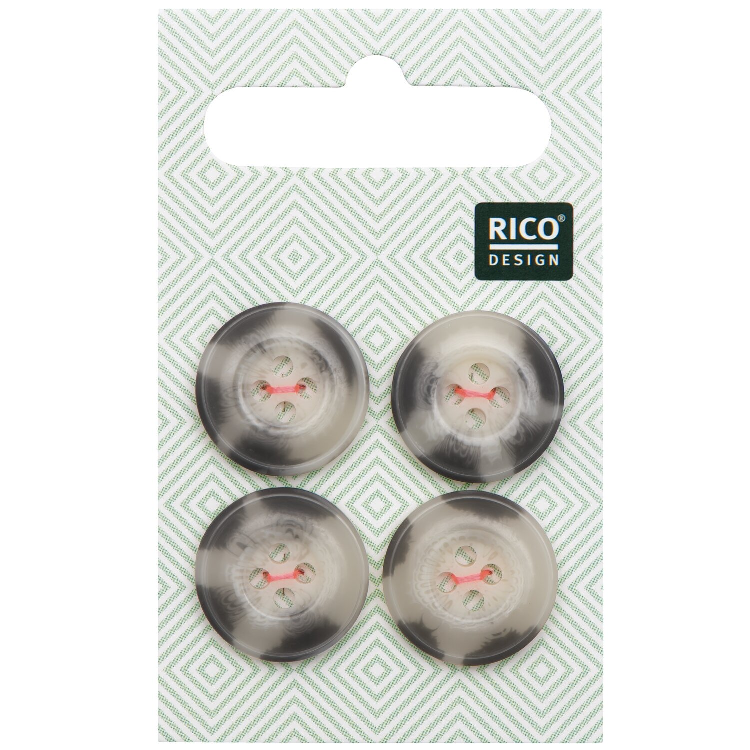 Knöpfe Beige-Grau strukturiert 1,7cm 4 Stück von Rico Design
