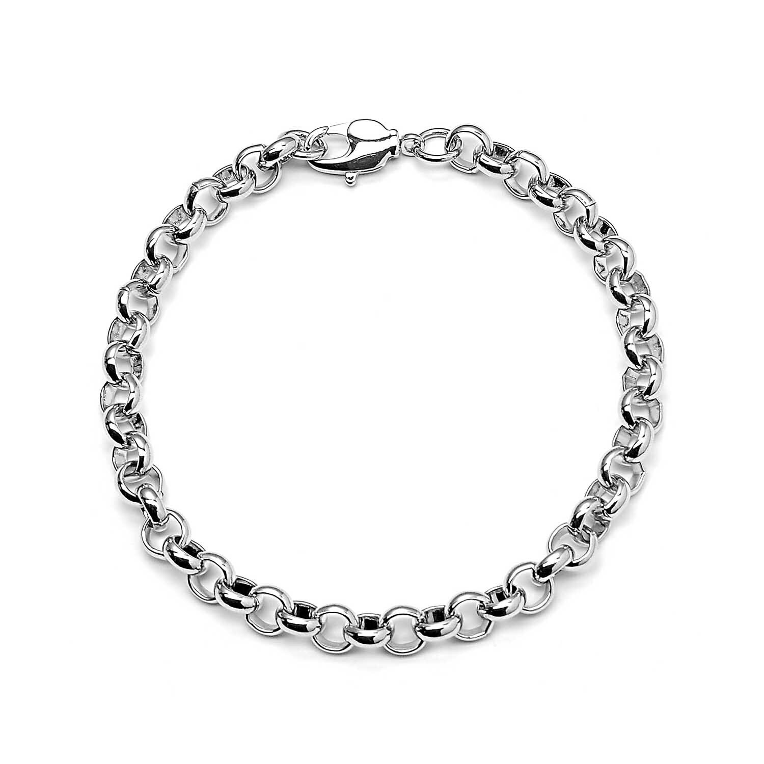 Perlenarmband silber 23cm von Rico Design, zeigt ein elegantes Kettendesign mit Karabinerverschluss. Ideal für stilvolle Anlässe.