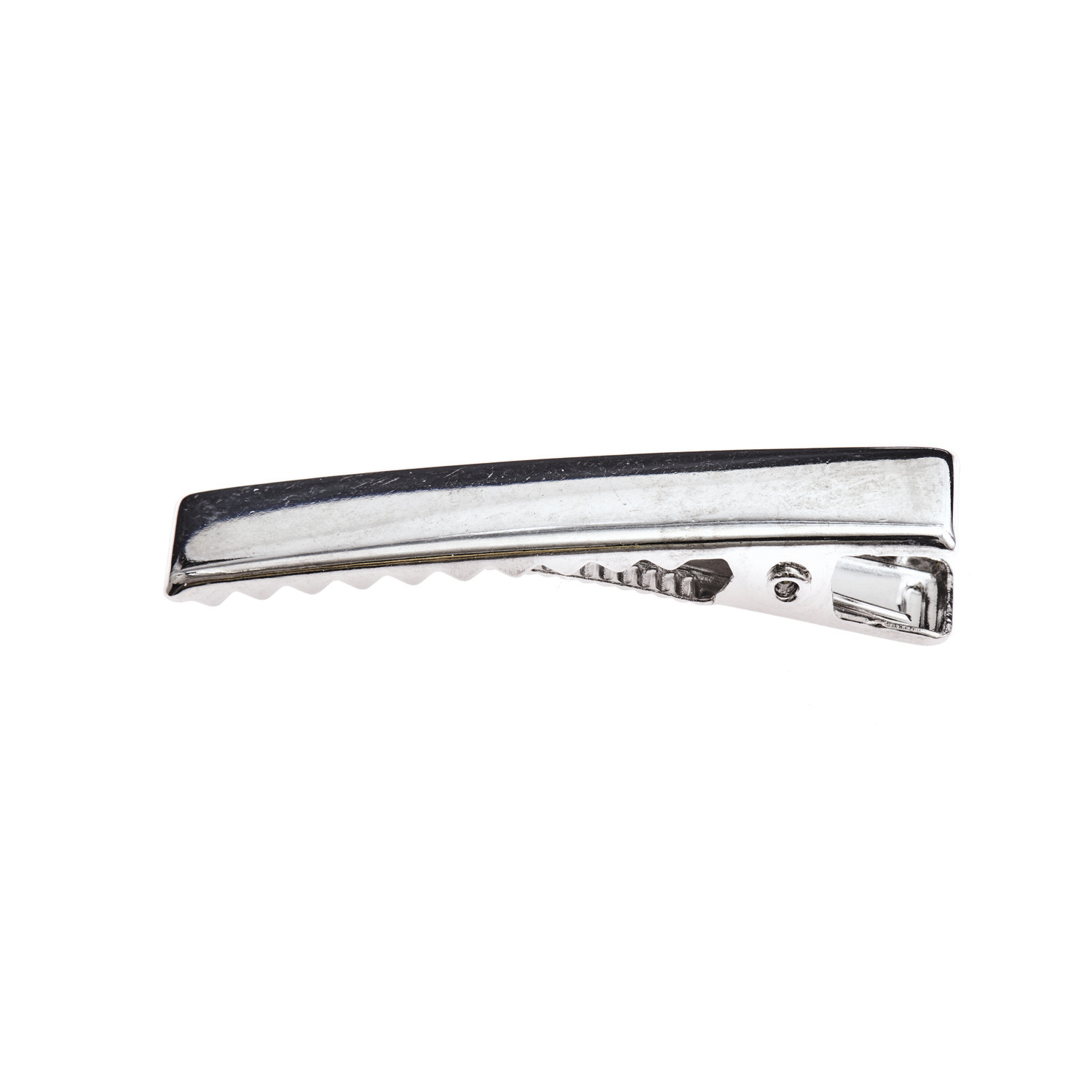 Haarspange von Rico Design, silbern, 4 cm, 5 Stück. Metallische Haarspange mit gezacktem Rand.