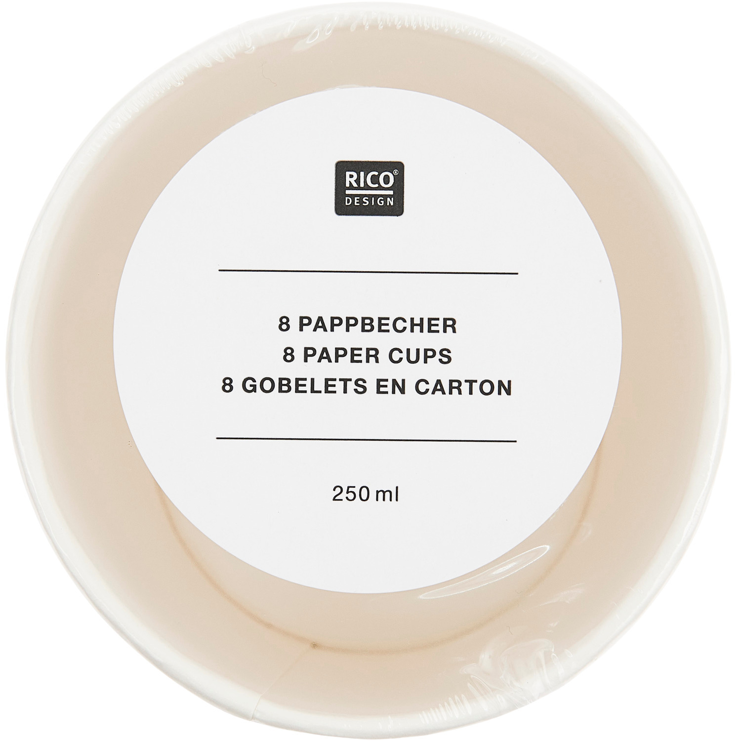 Pappbecher Einhorn Rosa, 250ml, 8 Stück von Rico Design. Ideal für Partys, rosa Design.