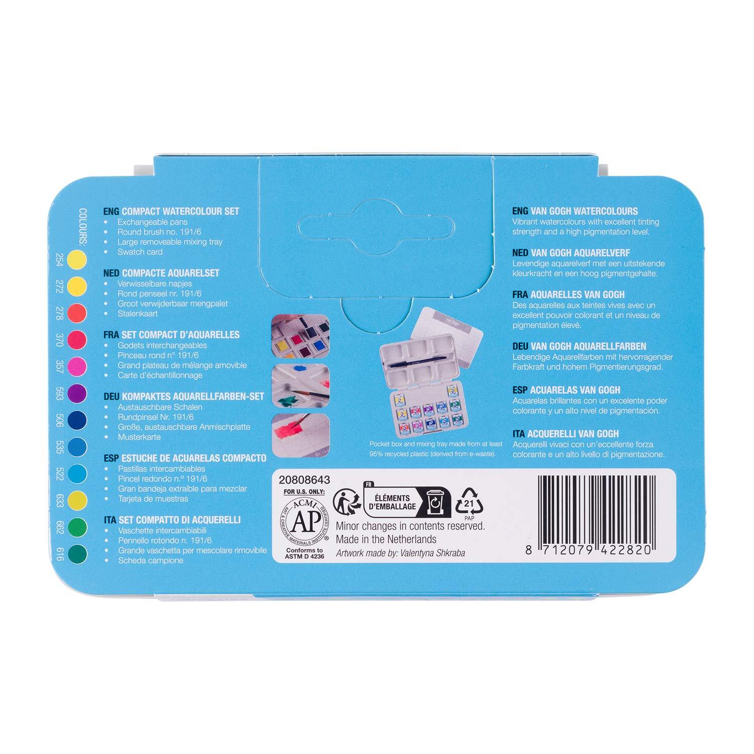 Aquarell Set intensive Farben 12 Näpfchen von Royal Talens