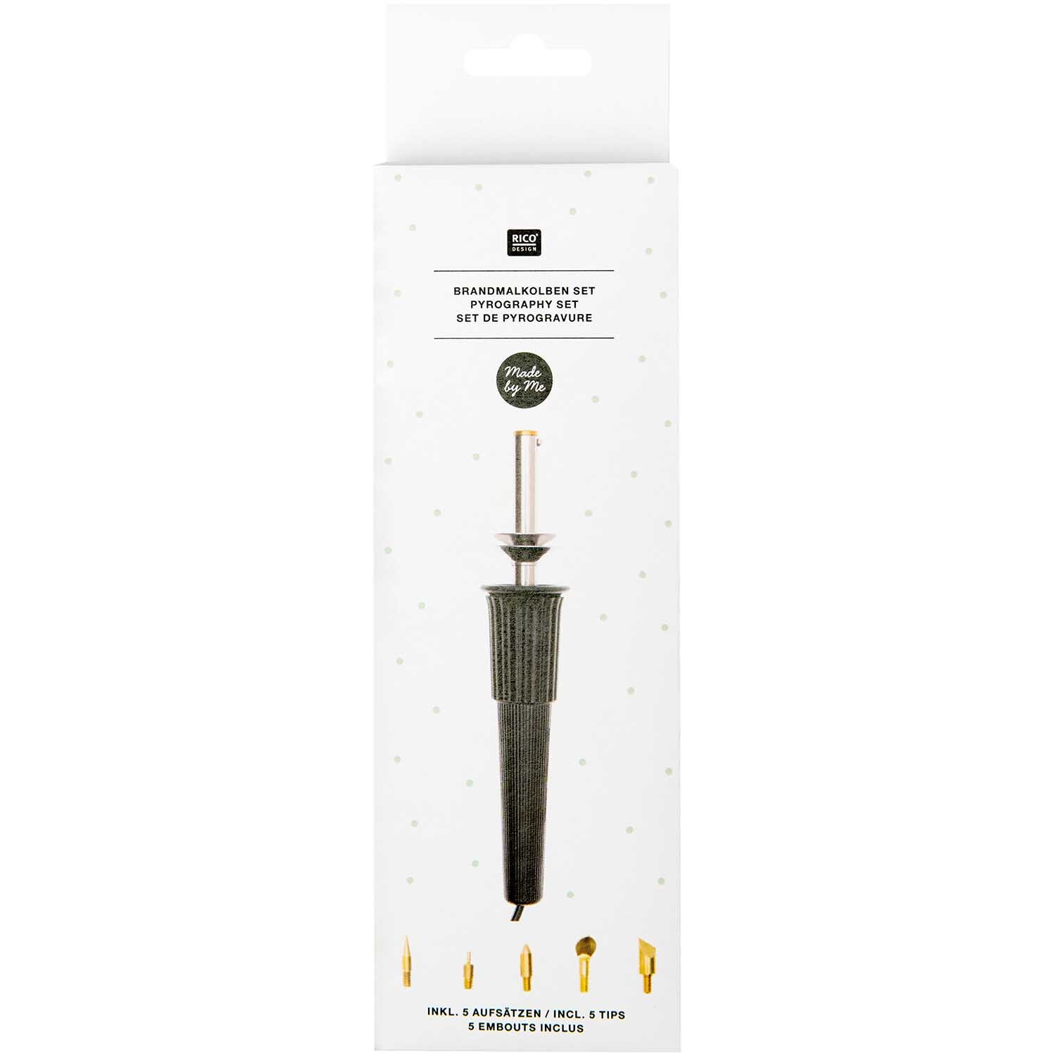 Brandmalkolben-Set inkl. 5 Aufsätze von Rico Design