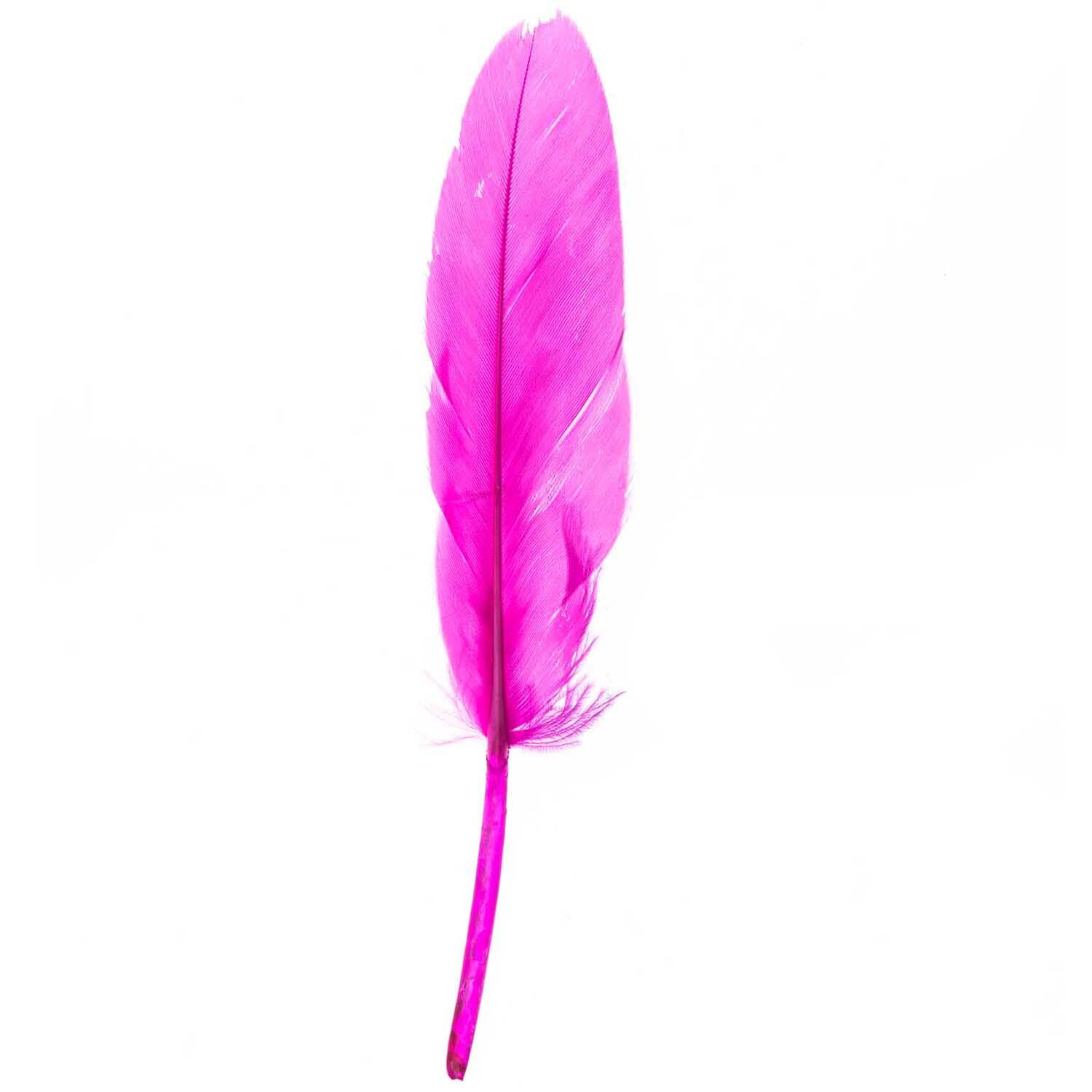 Federn 24 Stück: Eine einzelne pinke Feder von idee. Creativmarkt, ideal für kreative Bastelprojekte.
