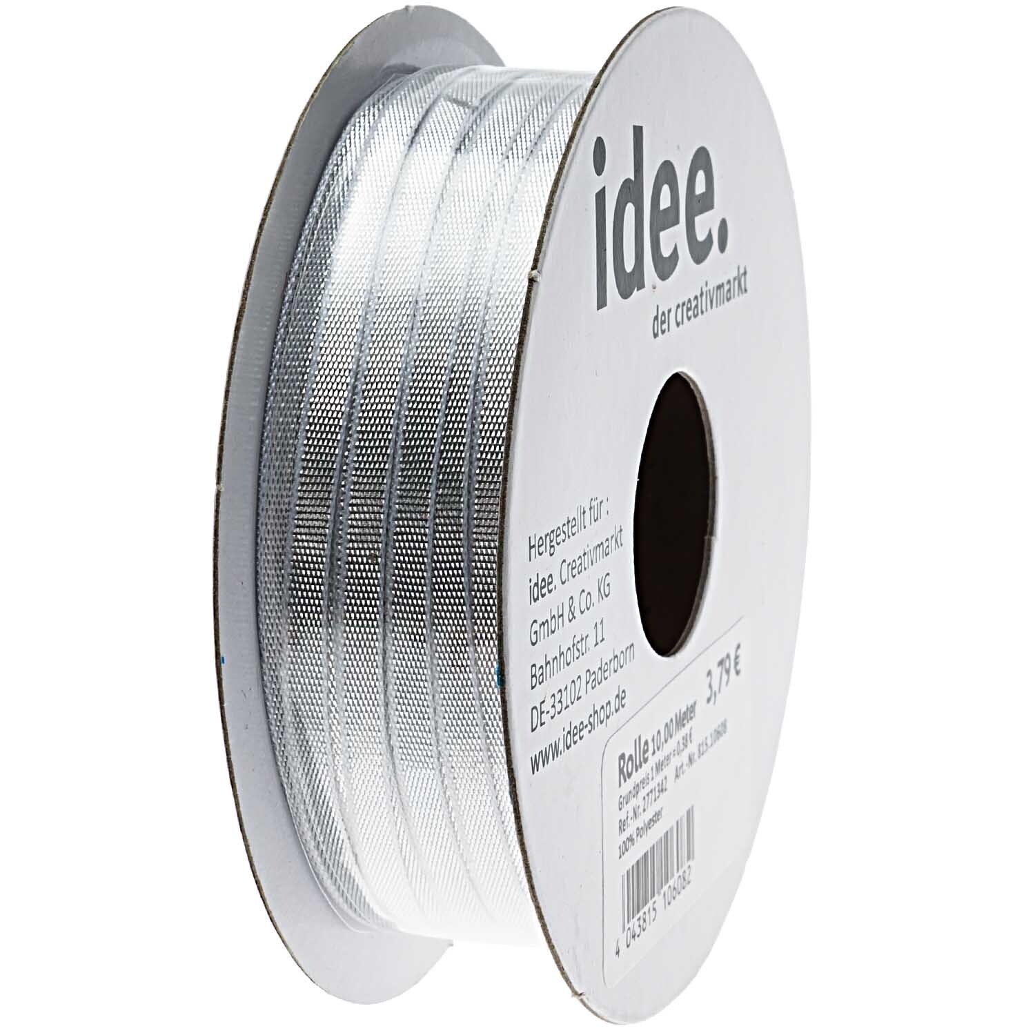 Laméband silber 3mm 10m von idee. Creativmarkt 
