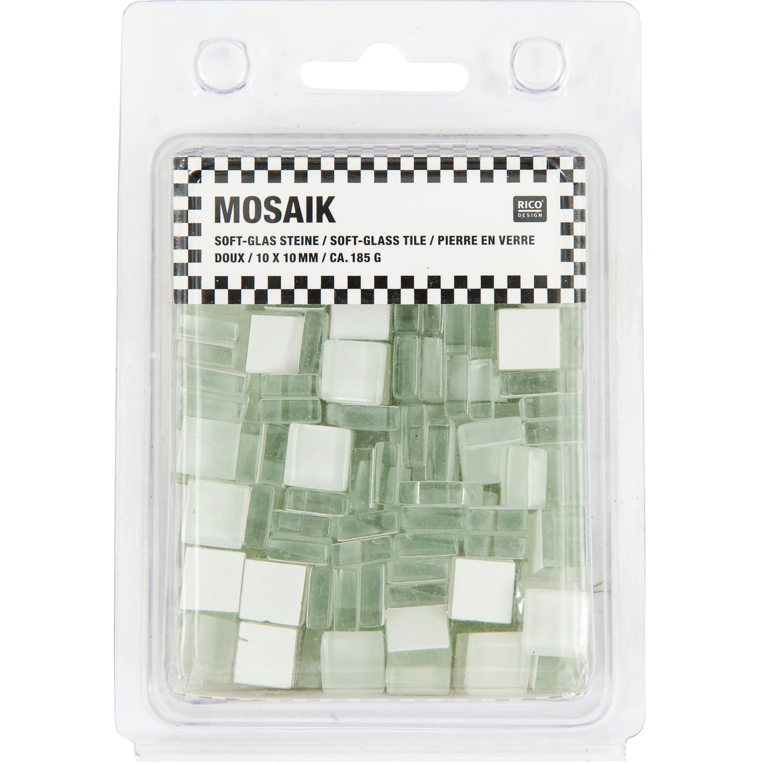 Soft-Glas Mosaiksteine 185g Farbe Weiß von Rico Design