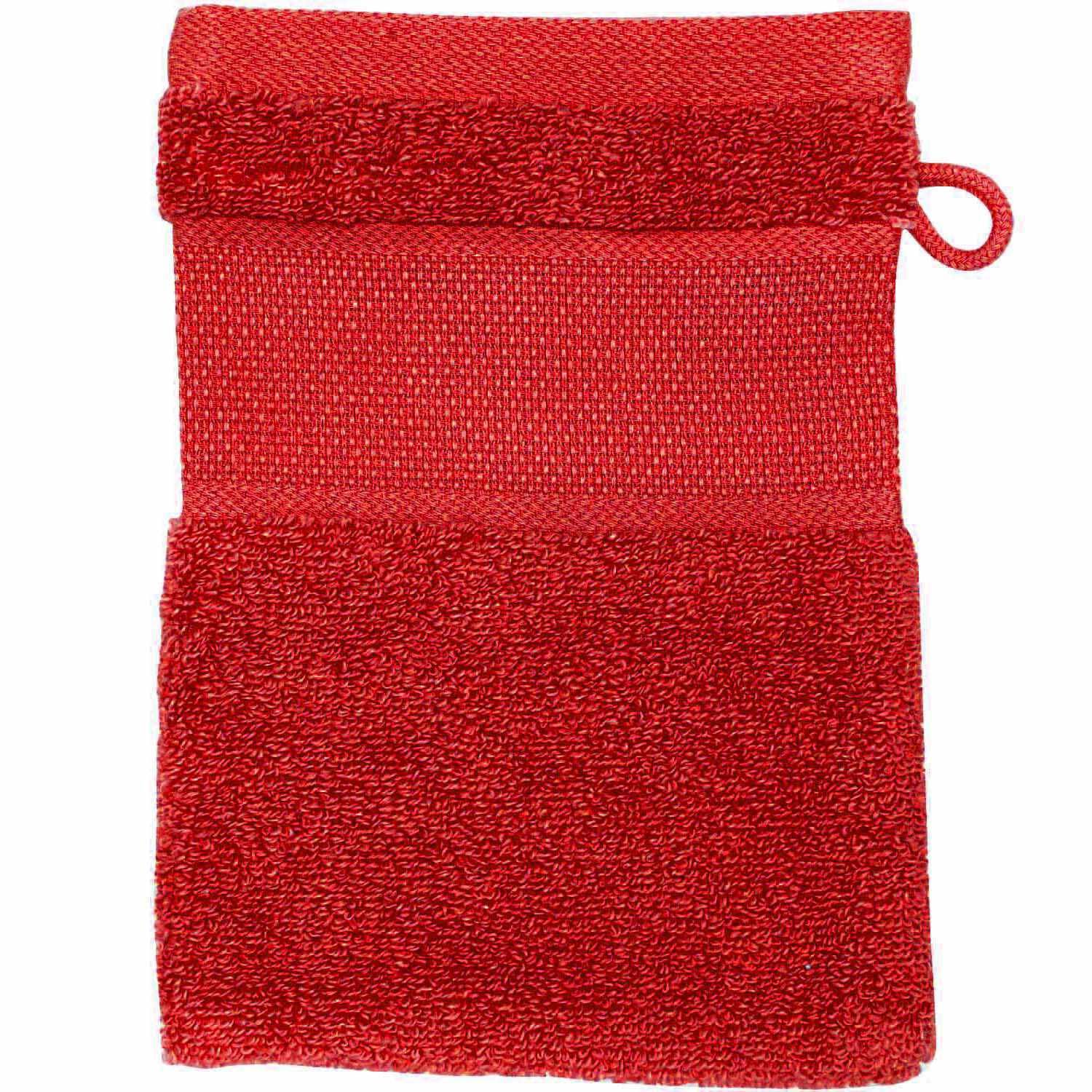 Waschhandschuh 15x21cm in leuchtendem Rot von Rico Design, ideal für sanfte Hautpflege.