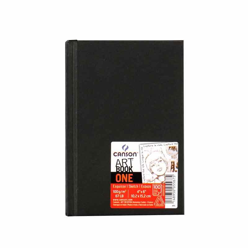 Art Book One Skizzenbuch mit 98 Blatt, schwarzer Einband, Marke Canson, ideal zum Zeichnen.