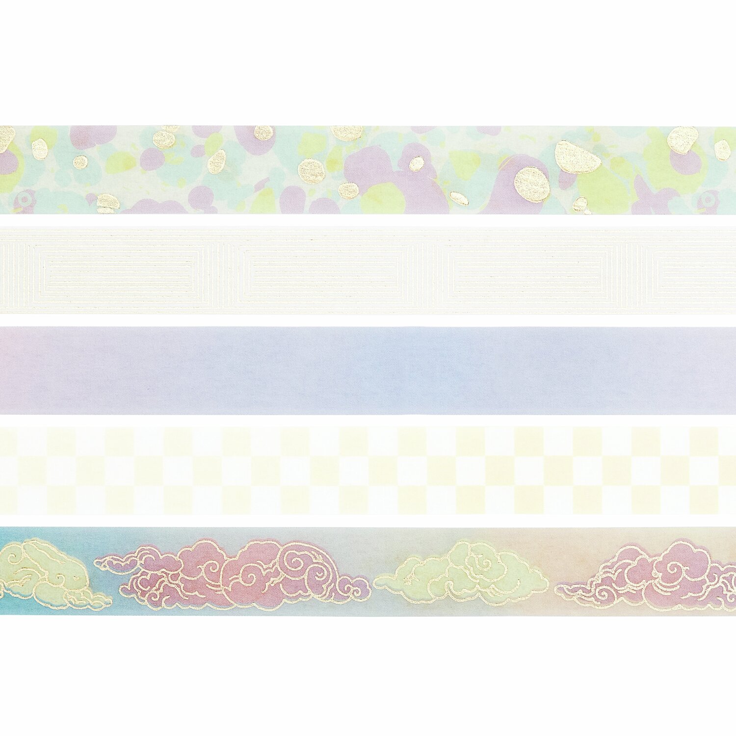 Tape Set Himmel 5 Stück: Fünf bunte Washi-Tapes von Rico Design, ideal für kreative Projekte.