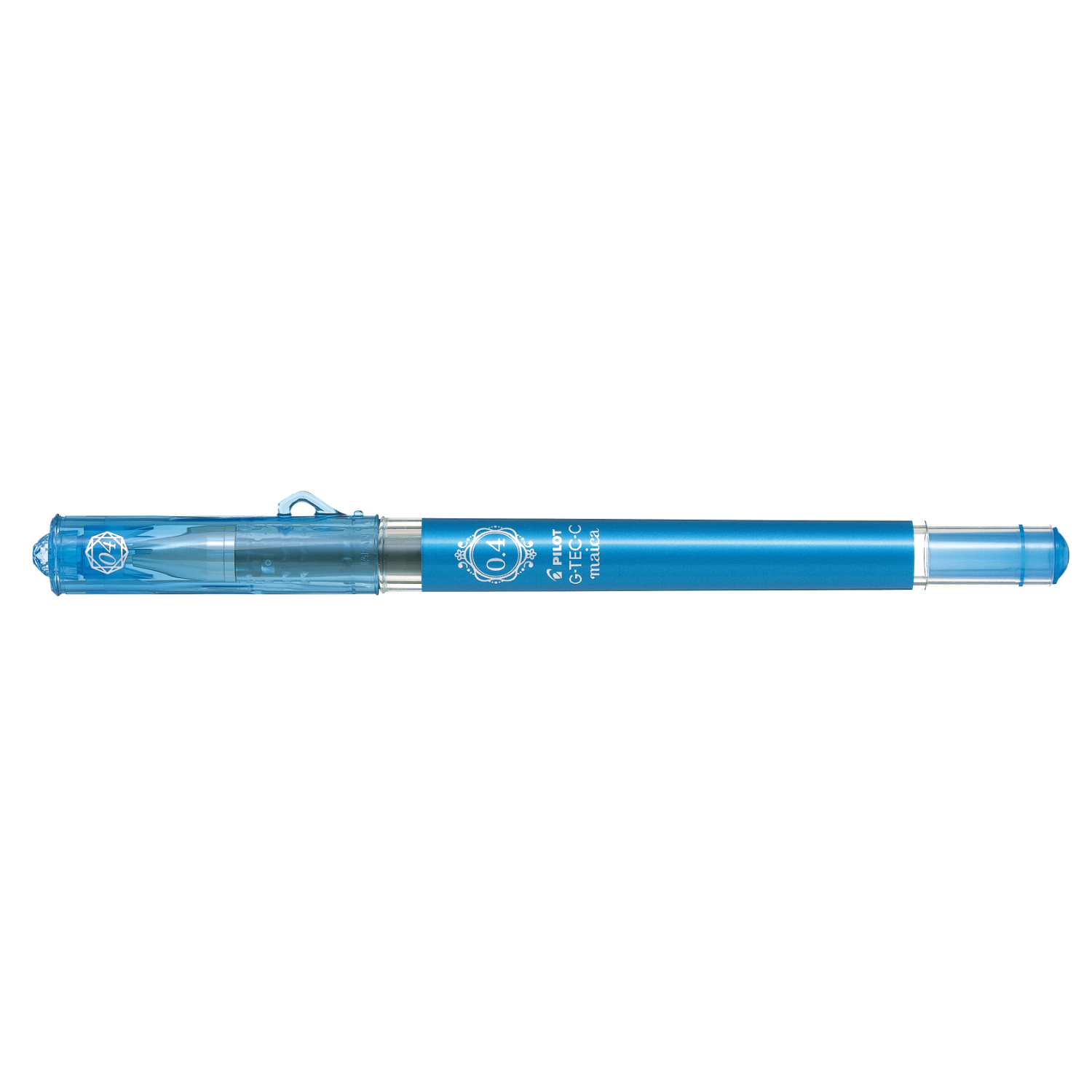 Gelschreiber Maica von PILOT in Hellblau, mit transparentem Gehäuse und feiner Spitze. Ideal für präzises Schreiben.