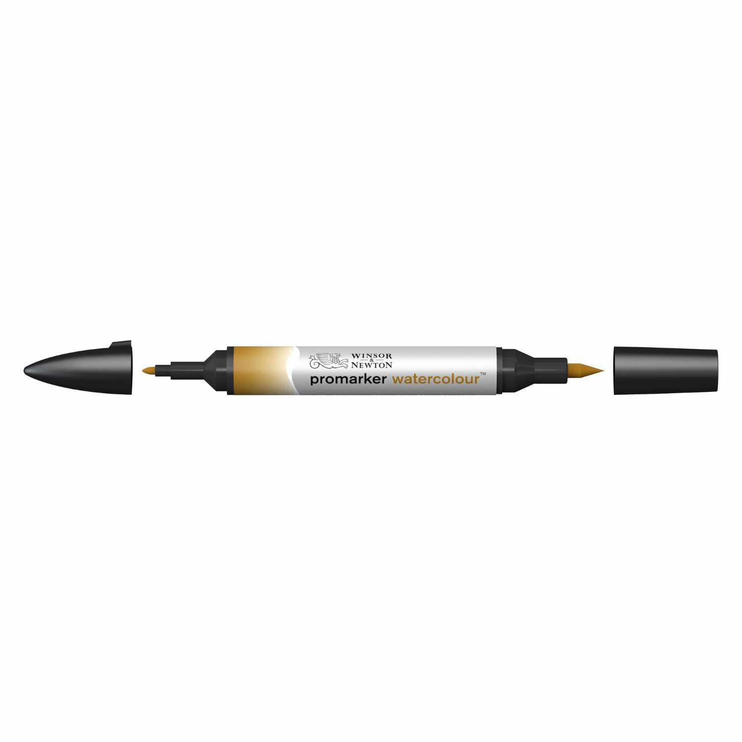 Promarker Aquarellmarker in Yellow Ochre von Winsor & Newton, doppelseitig mit feiner Spitze.