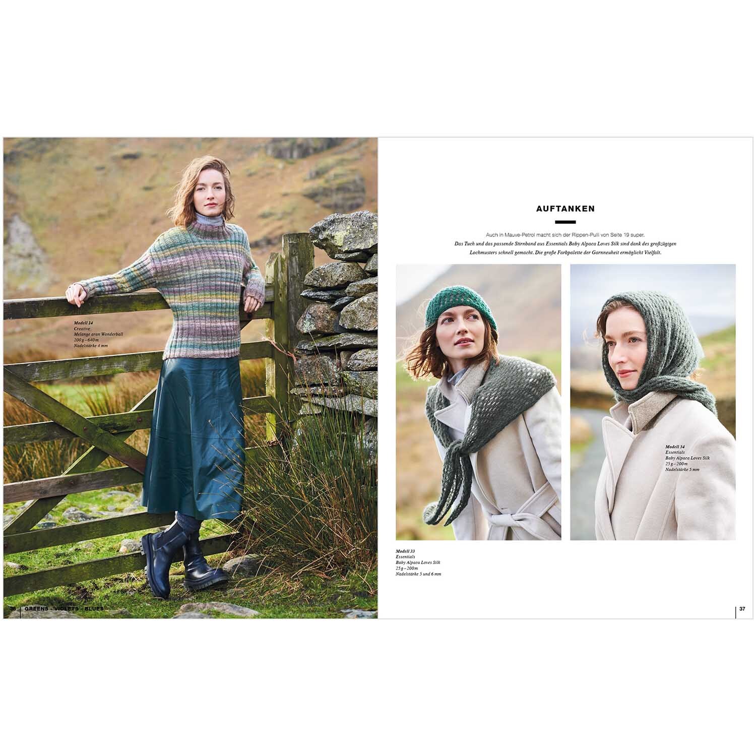 Lovewool Nr.15 Handstrickmagazin Herbst-Winter zeigt stilvolle Strickmode in Naturkulisse.