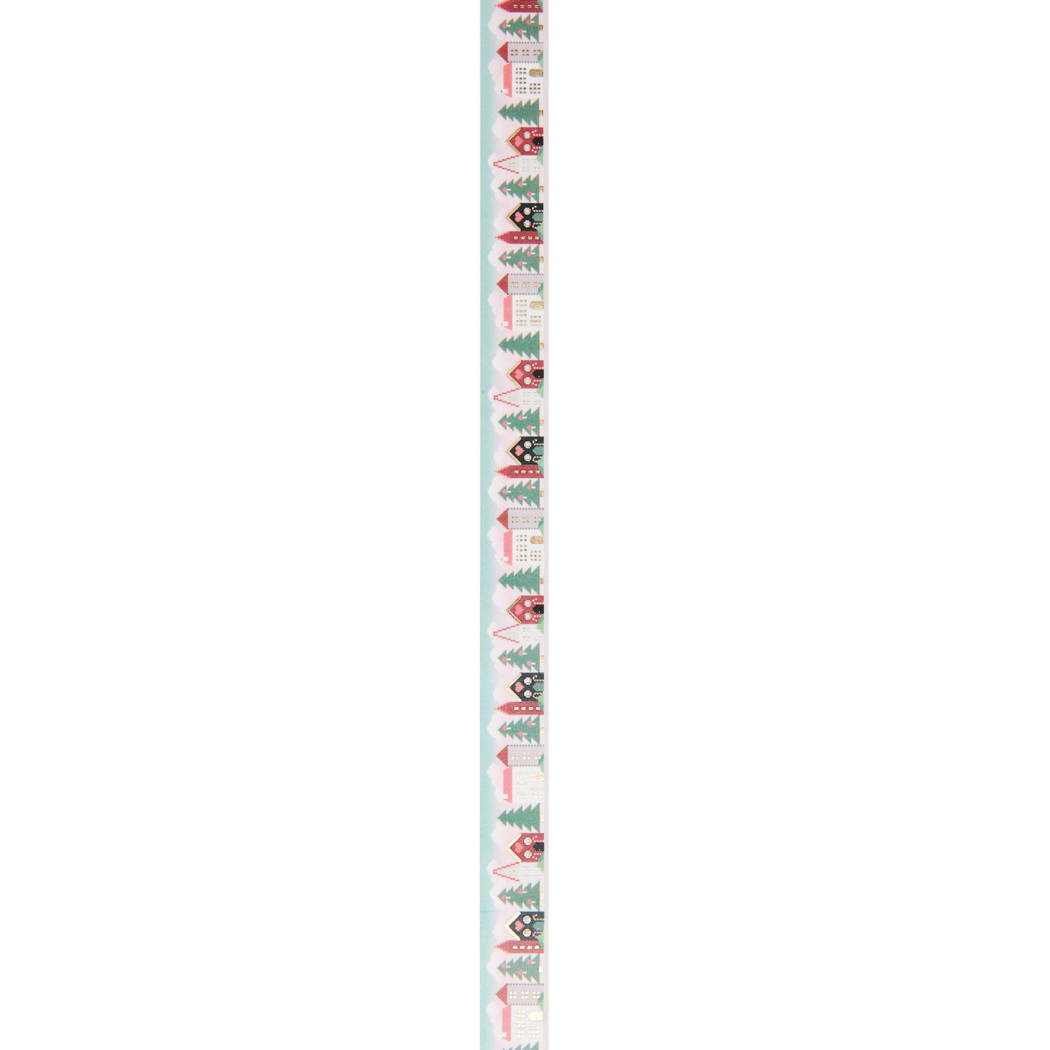 Paper Poetry Tape Put a Bow on It Häuser mit bunten Häusern, 1,5cmx10m, ideal für kreative Dekorationen.