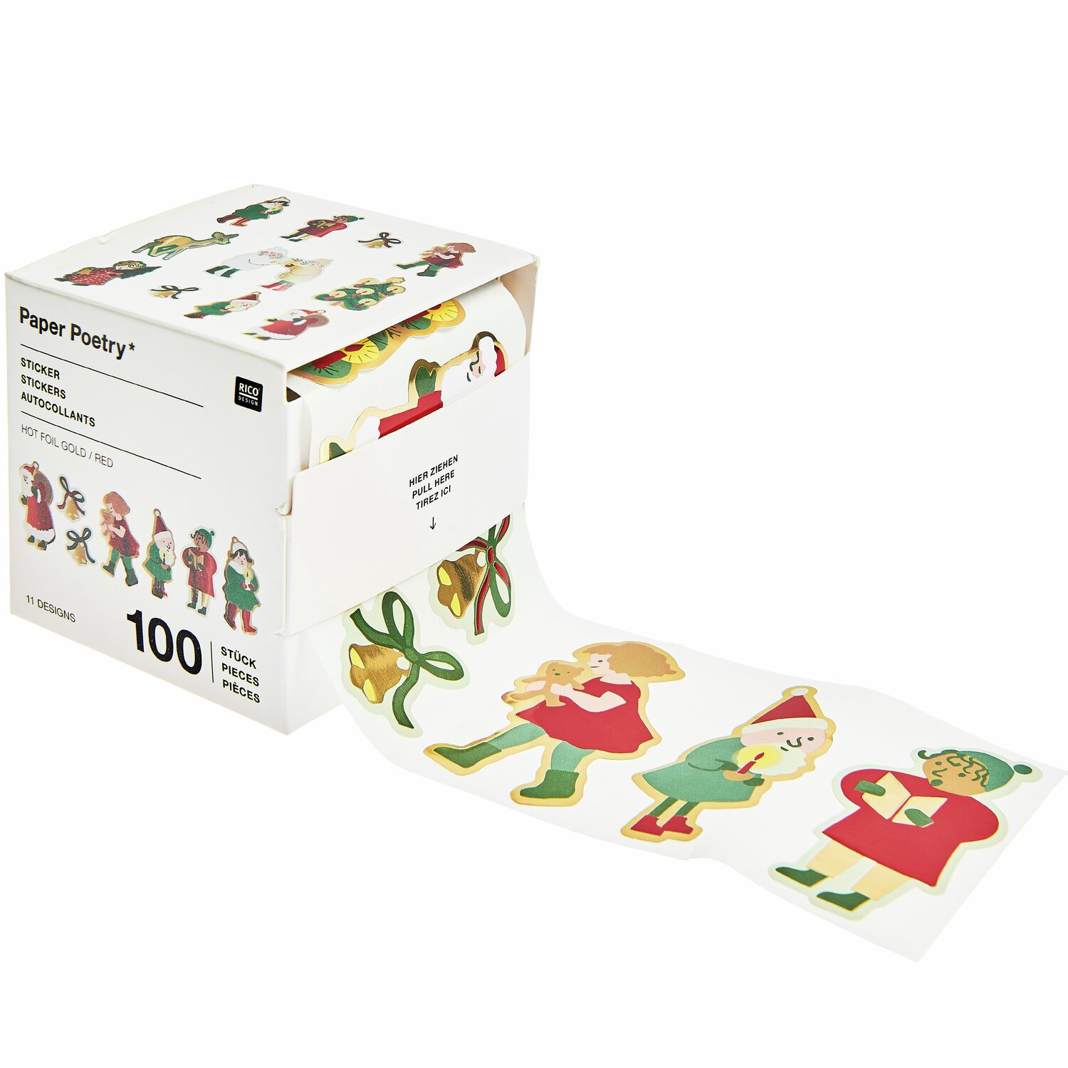 Paper Poetry Sticker Weihnachtsmarkt Kinder auf der Rolle zeigt fröhliche Kinder in festlicher Kleidung.