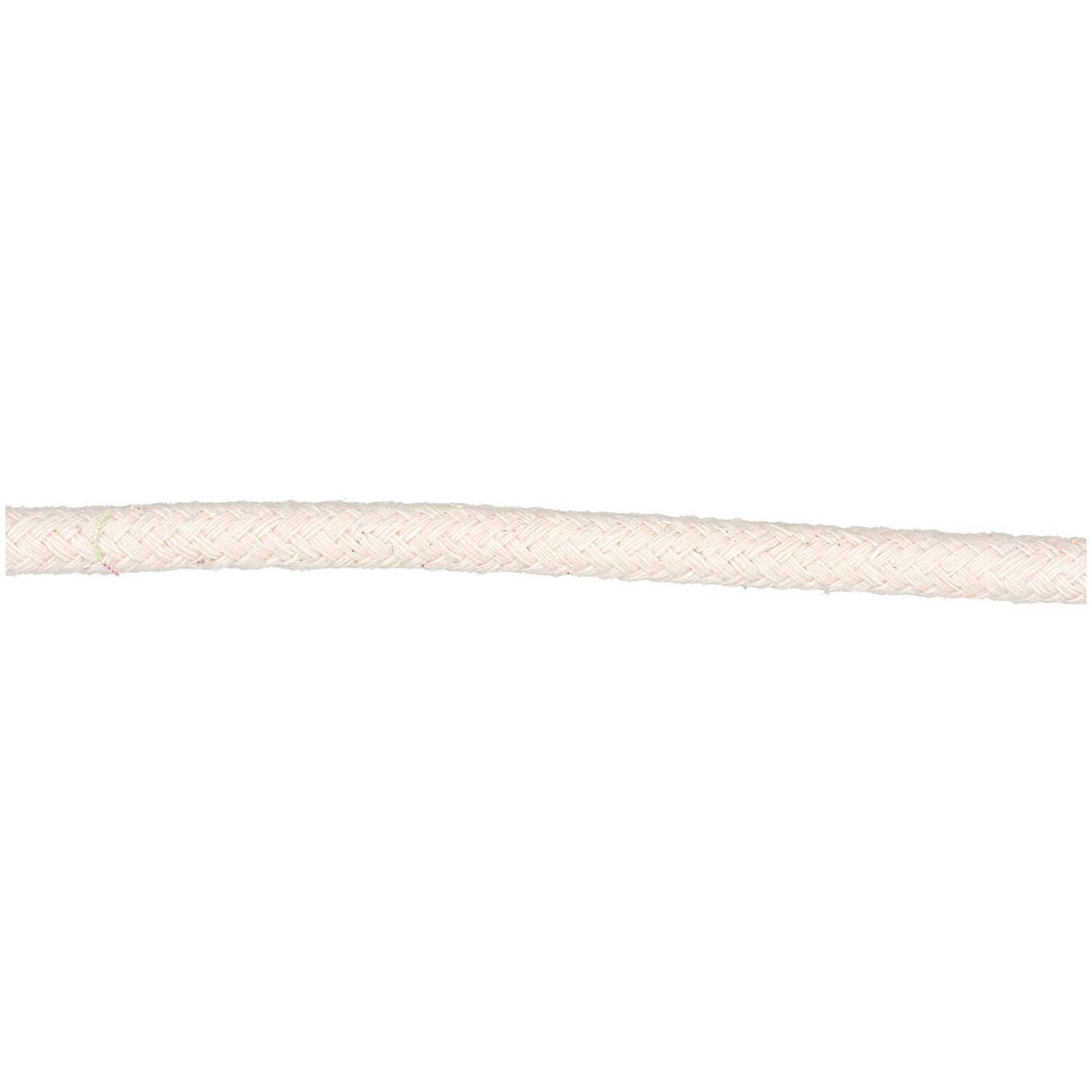 Baumwollkordel natur geflochten 8mm 1m von Rico Design, zeigt eine geflochtene, naturfarbene Kordel.
