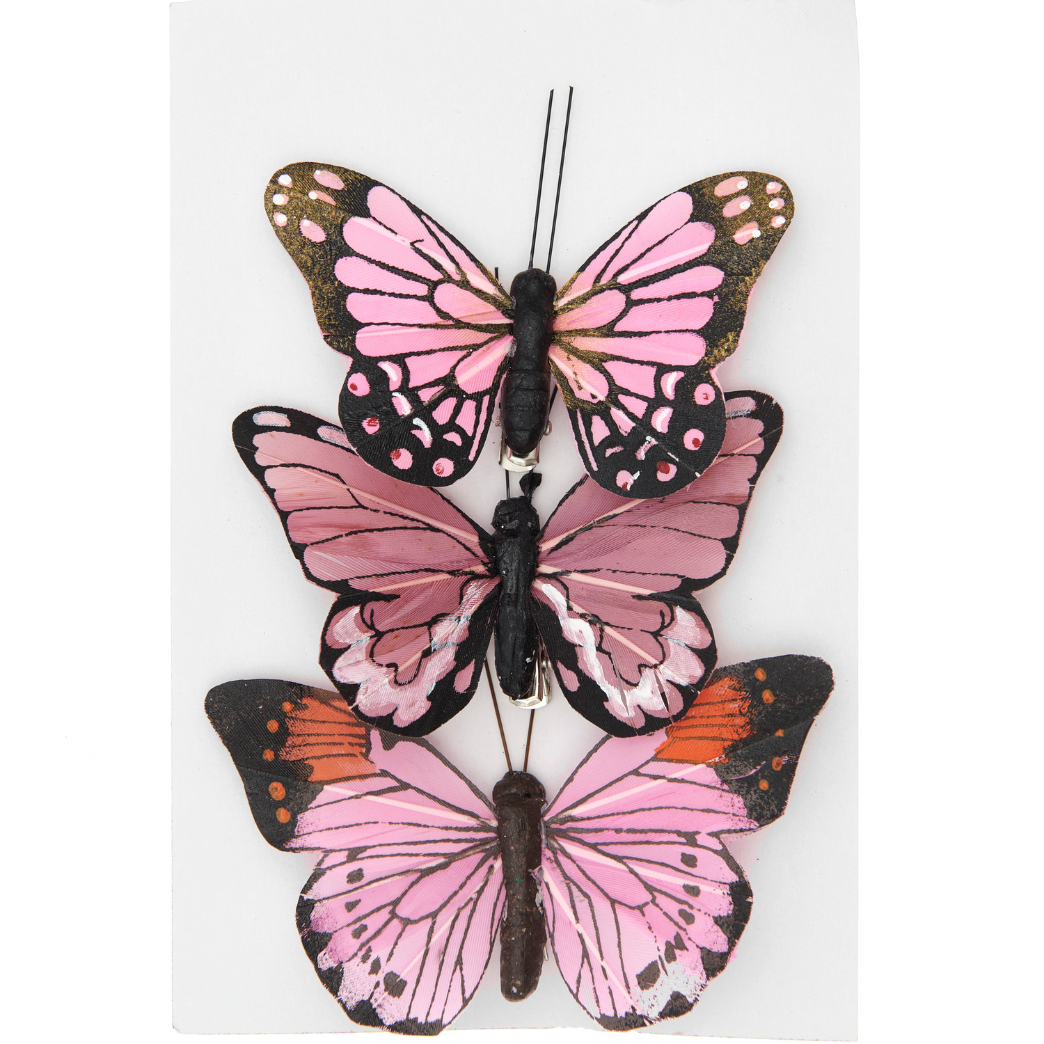 Schmetterling mit Clip Rosa 8,5-10cm 3 Stück von Rico Design