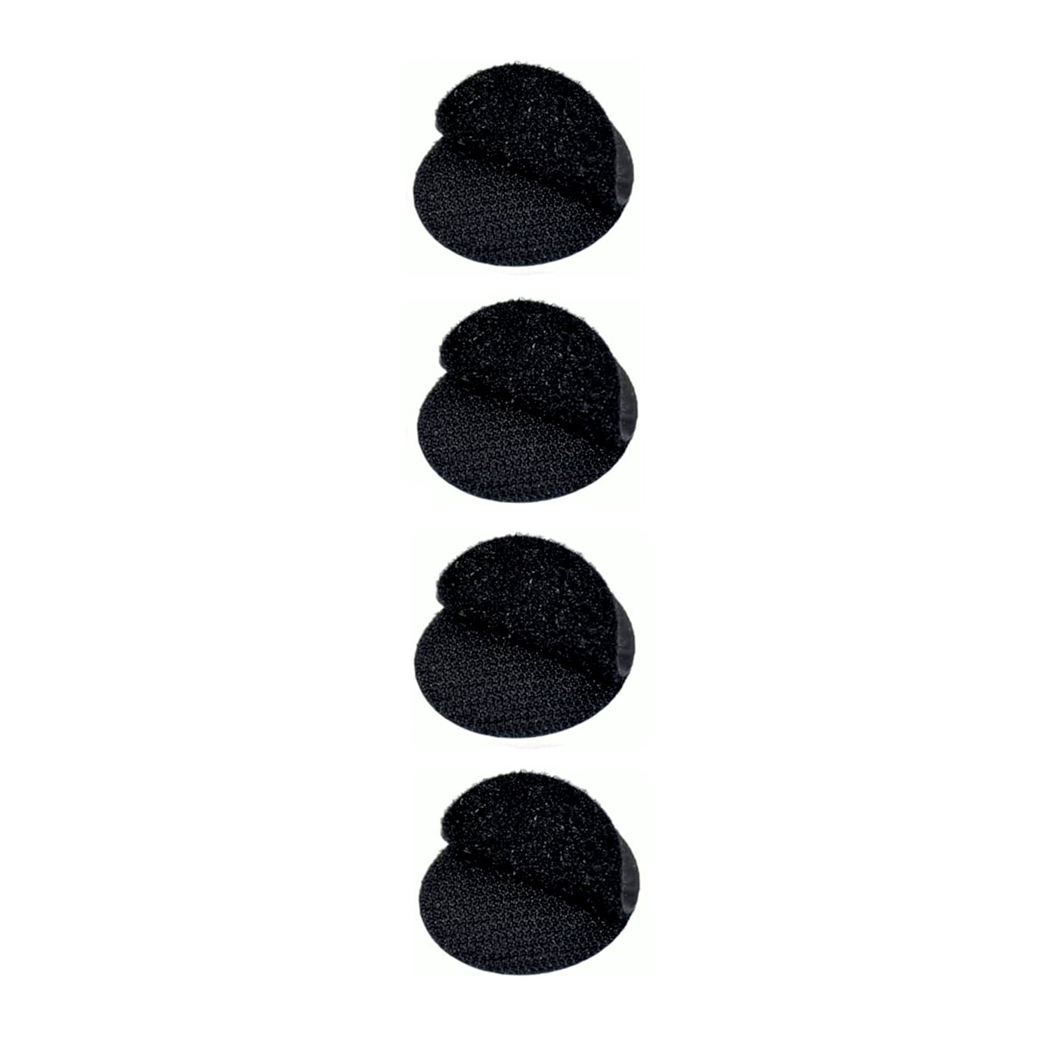 Klettpunkte selbstklebend schwarz 16mm von Rico Design, vier runde Verschlusspunkte übereinander, ideal zum unsichtbaren Fixieren von Stoffen und Bastelprojekten