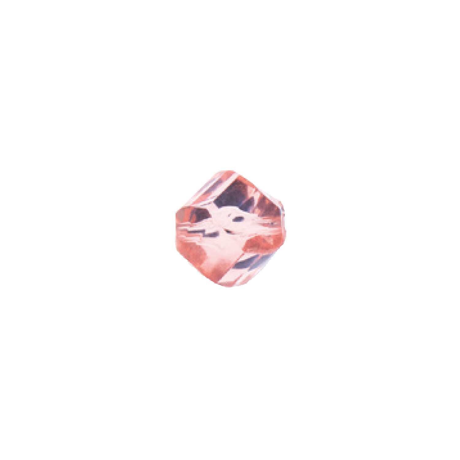 Kugel geschliffen rosa-transparent 10x9mm 10 Stück von Rico Design, zeigt eine facettierte, rosafarbene Perle auf weißem Hintergrund.