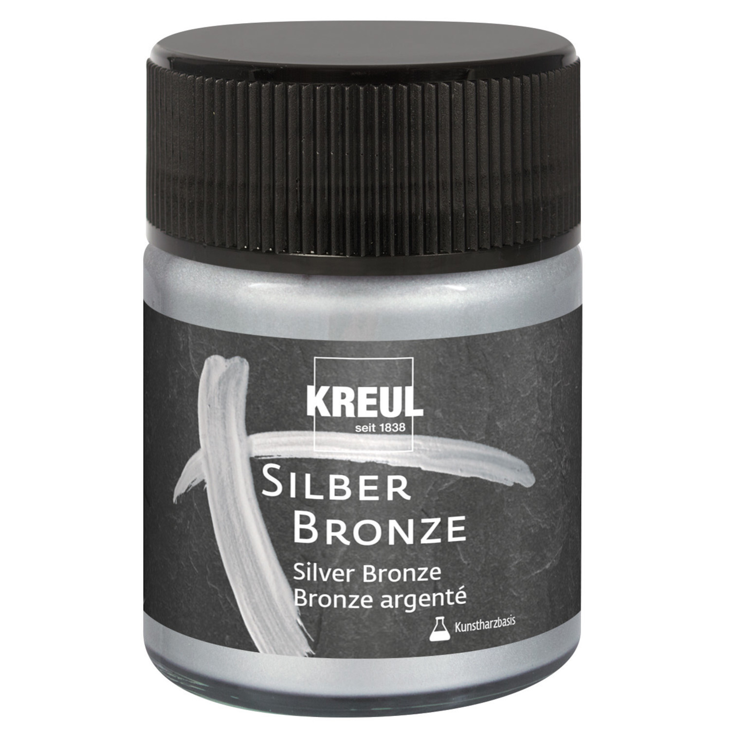 Metallpigmentlack Bronze in Silber, 50ml, von KREUL. Ideal für kreative Projekte und Kunstwerke.