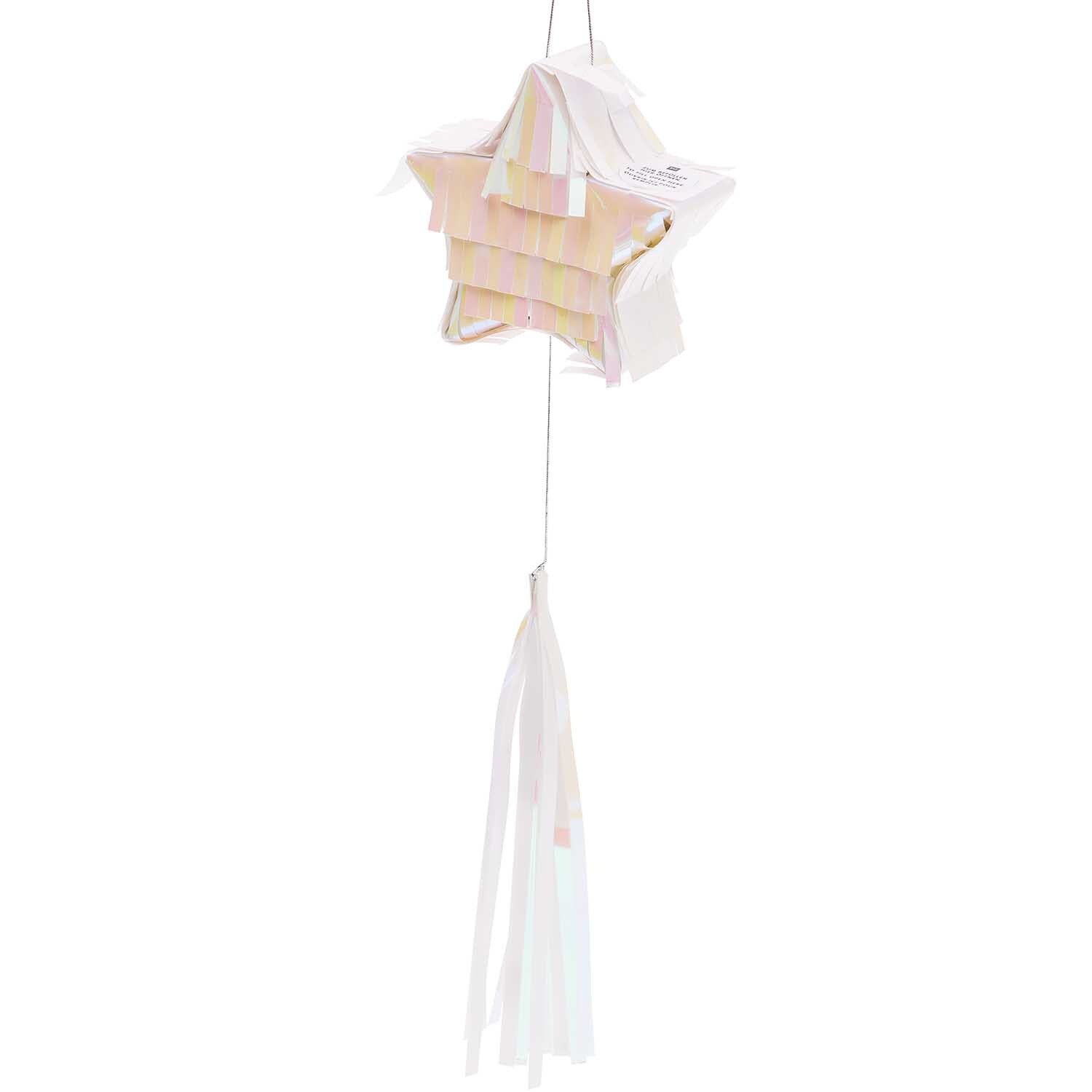 Mini-Pinata mit Quaste in Sternform, irisierend, von Rico Design. Perfekt für Partys und Dekorationen.