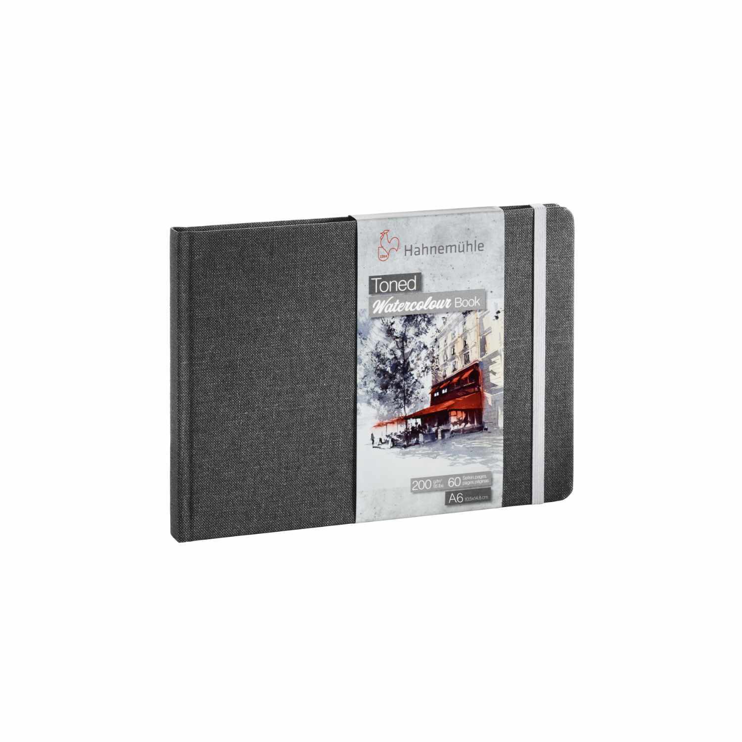 Toned Watercolour Book mit 30 Blättern, 200g/m², hellgrau, von Hahnemühle, ideal für Aquarellkunst.