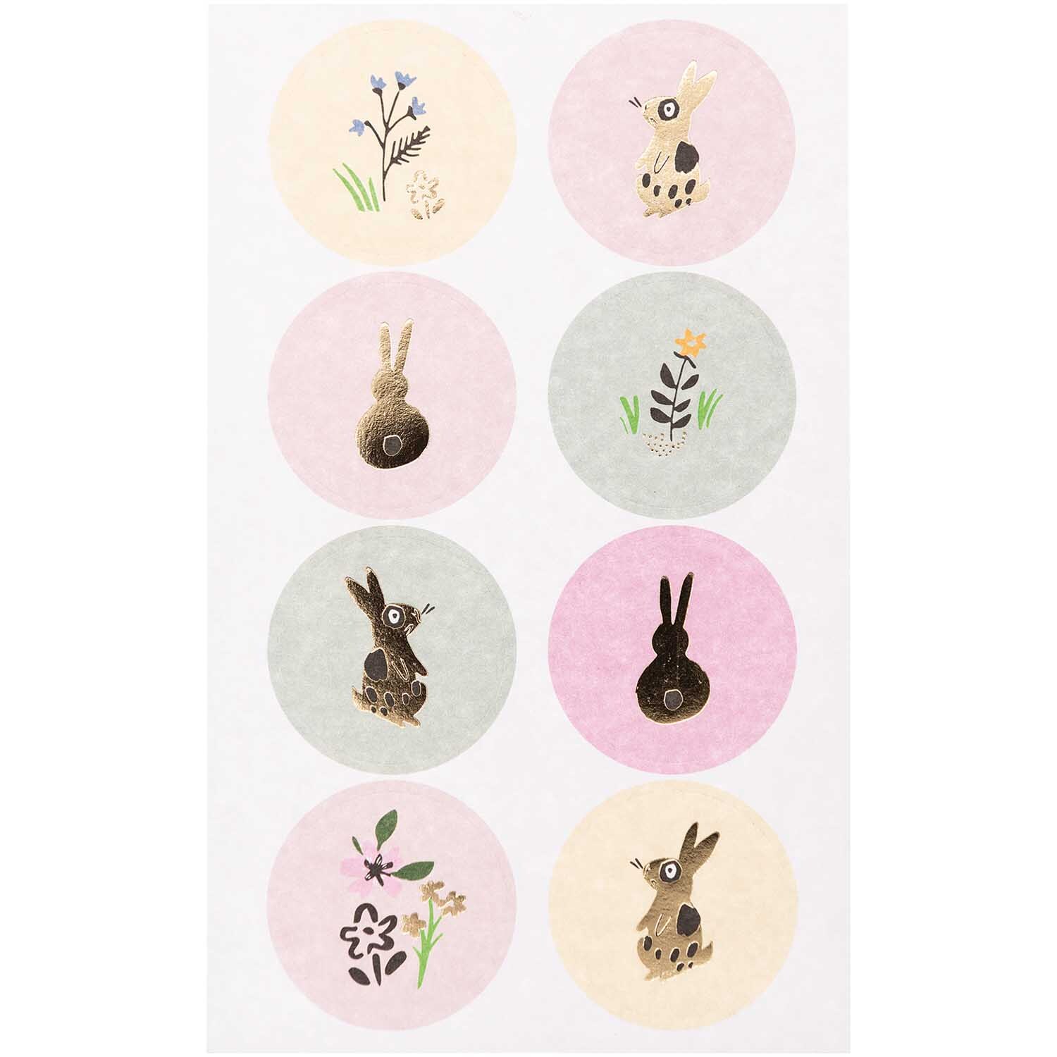 Paper Poetry Sticker Bunny Hop Hasen von Rico Design mit niedlichen Hasenmotiven und Blumen.