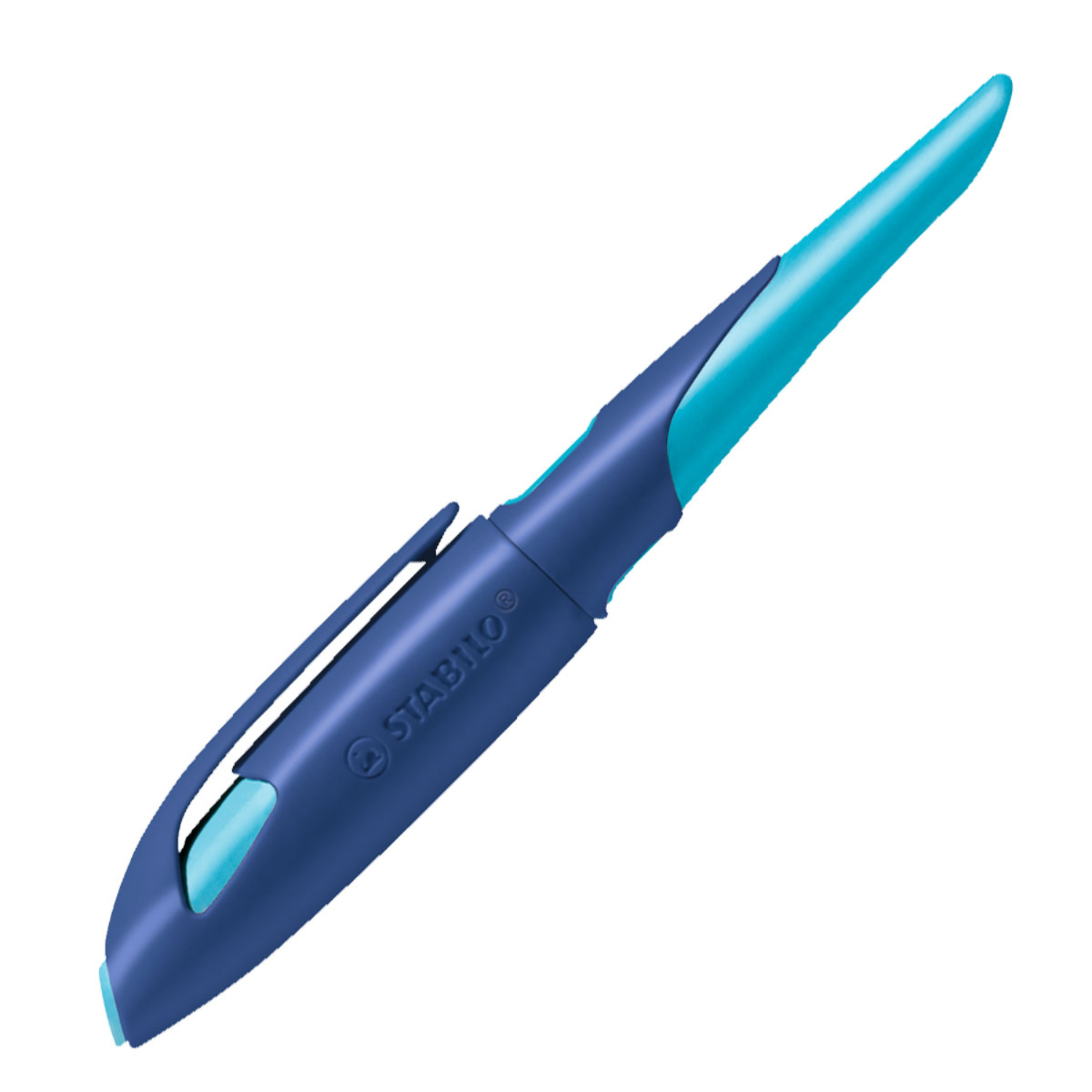 Easybird Patronenfüller für Rechtshänder in Mitternachtsblau von STABILO, ergonomisch geformt.