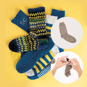 Verschiedene gestrickte Socken