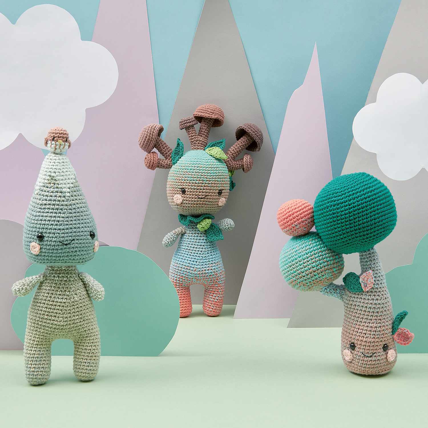 Häkelset Tree-Head aus Ricorumi Element Heads von Rico Design