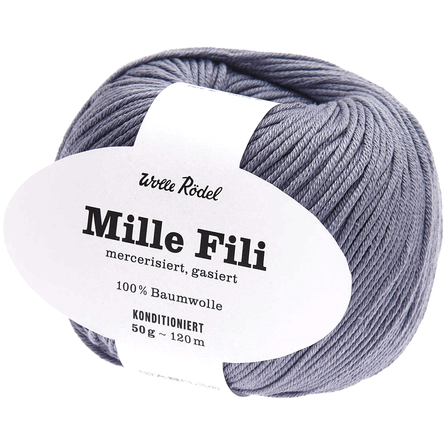 Mille Fili: Weiches Baumwollgarn in Pflaume von Wolle Rödel, 50g Knäuel, 120m Länge.