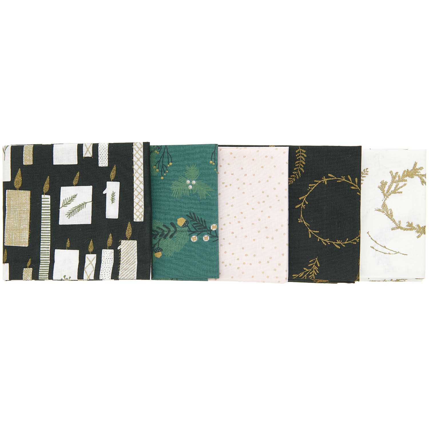 Stoffpaket mit 5 Stoffen Nostalgic Christmas 50x70cm von Rico Design