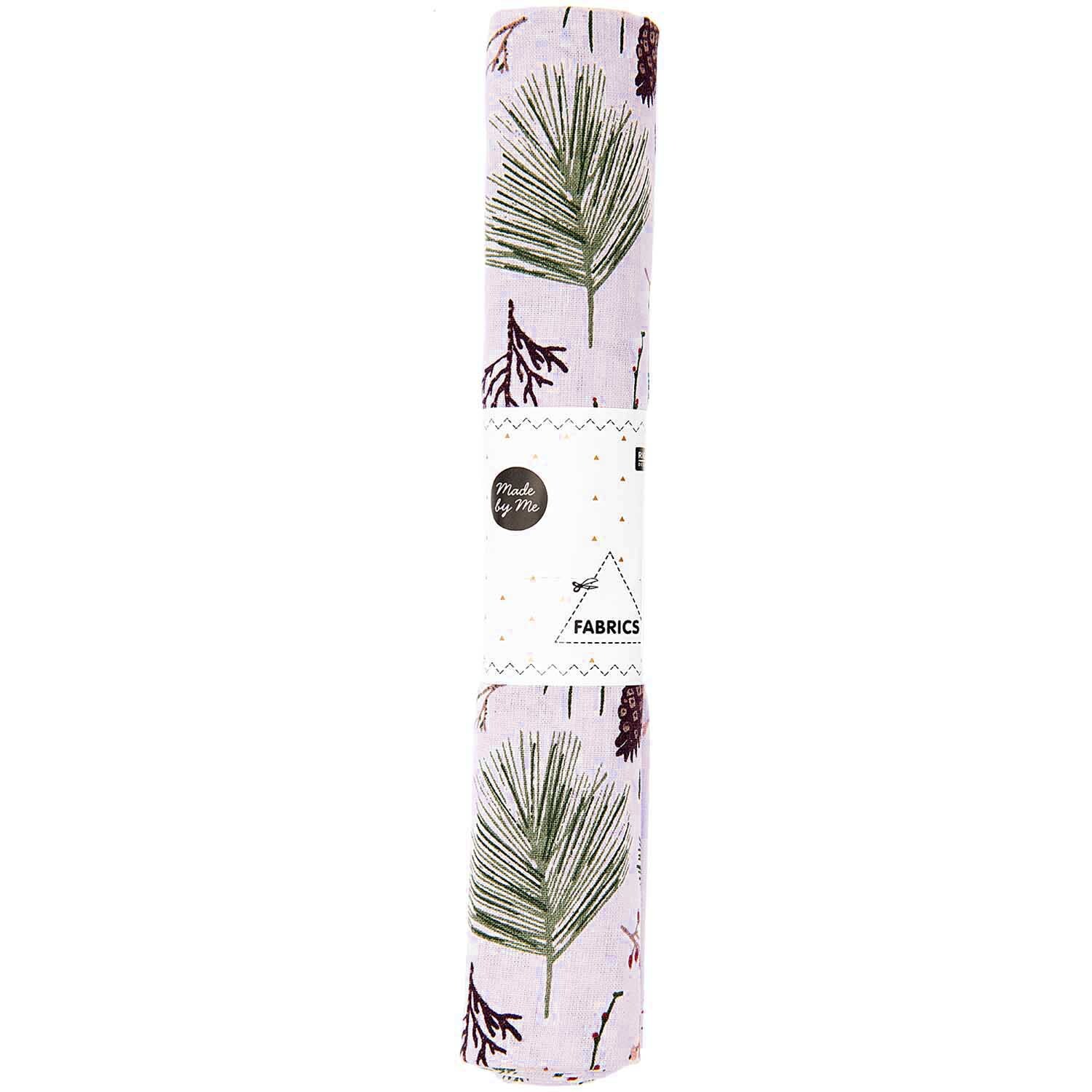 Druckstoff Nostalgic Christmas Zweige rosa 50x140cm von Rico Design