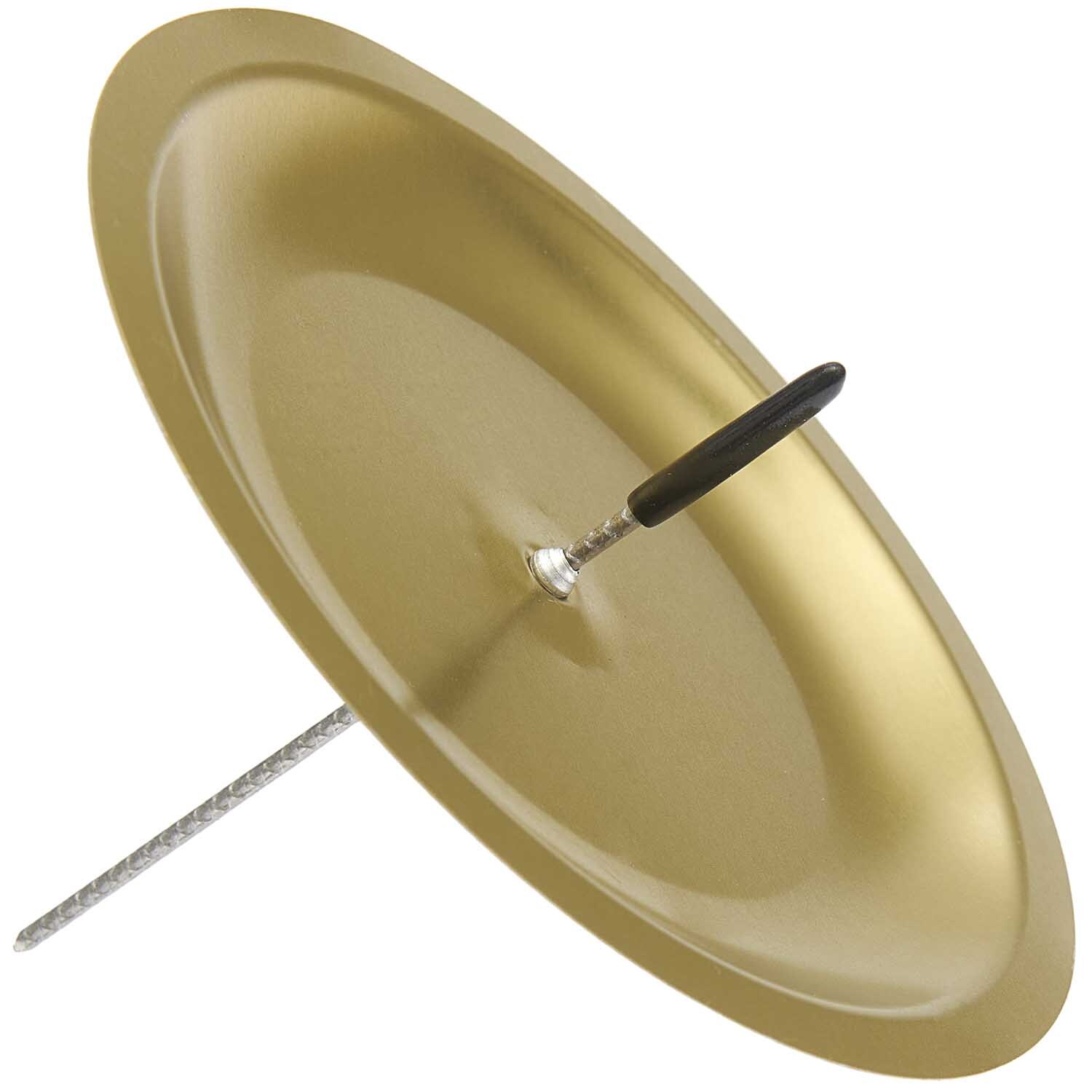 Adventskranzstecker gold 10cm 4 Stück, eleganter goldener Kerzenhalter mit spitzem Stab für sicheren Halt im Adventskranz.