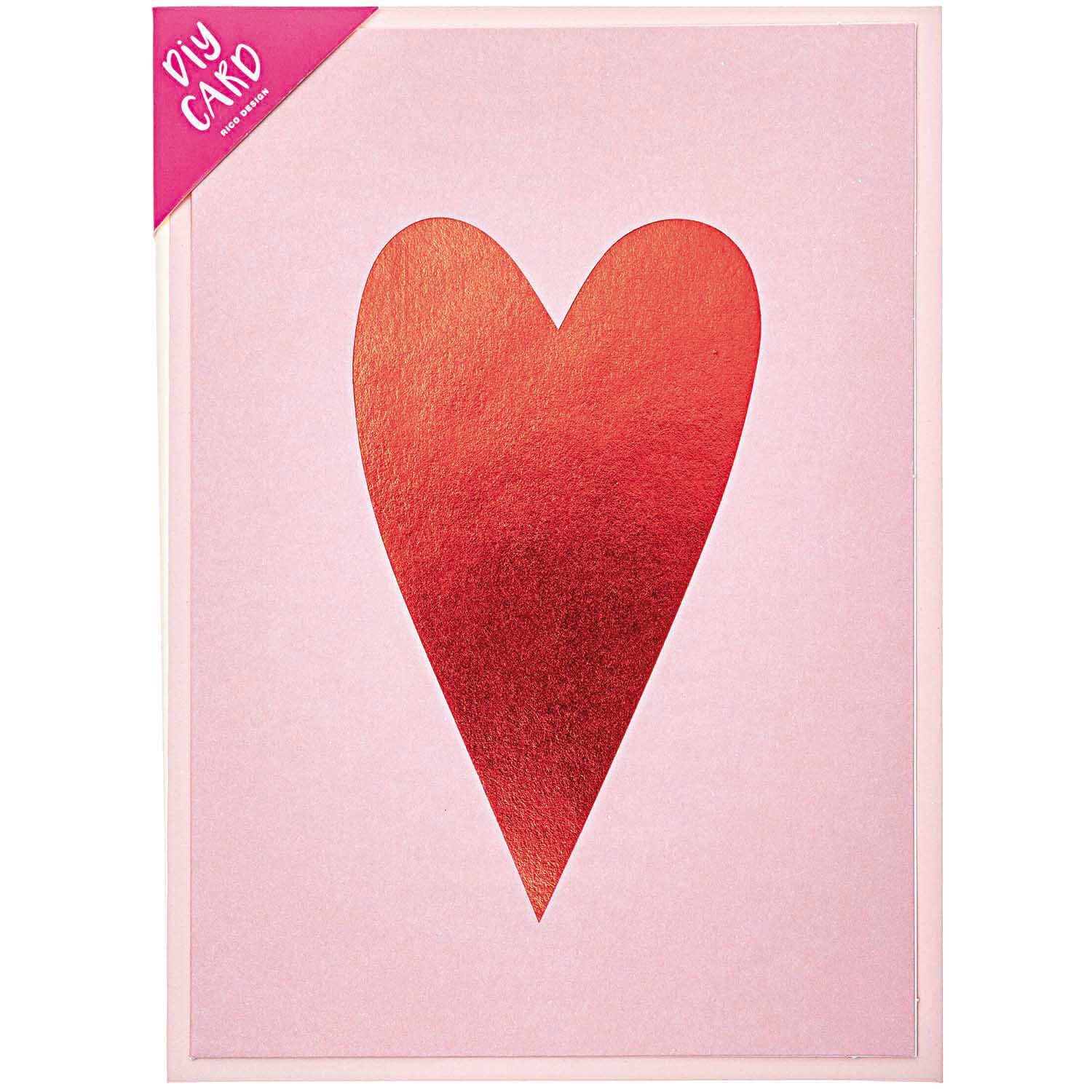 Paper Poetry Grußkartenset It must be love Herz rot von Rico Design