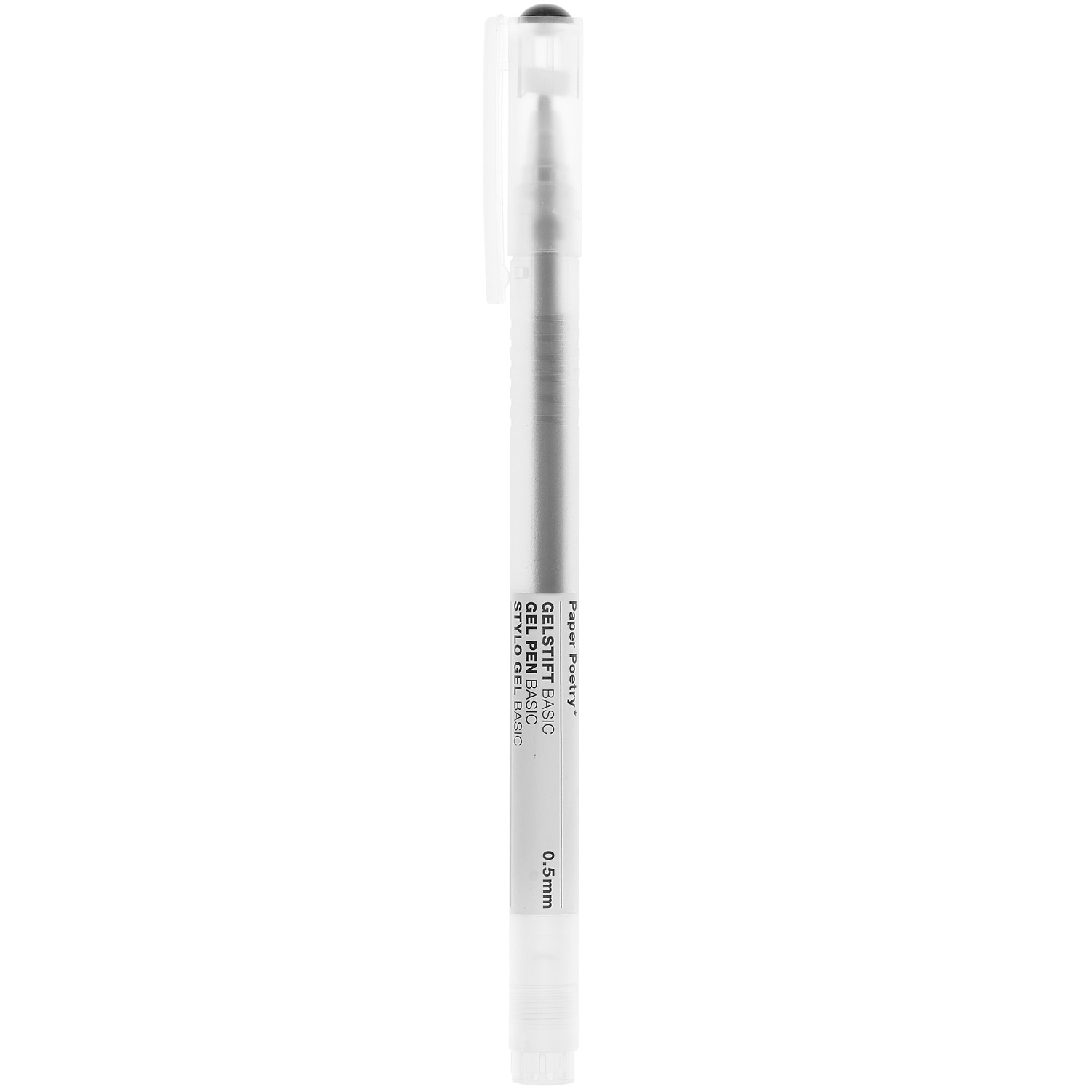 Gelstift Basic 0,5mm von Rico Design in Schwarz, ideal für präzises Schreiben und Zeichnen.