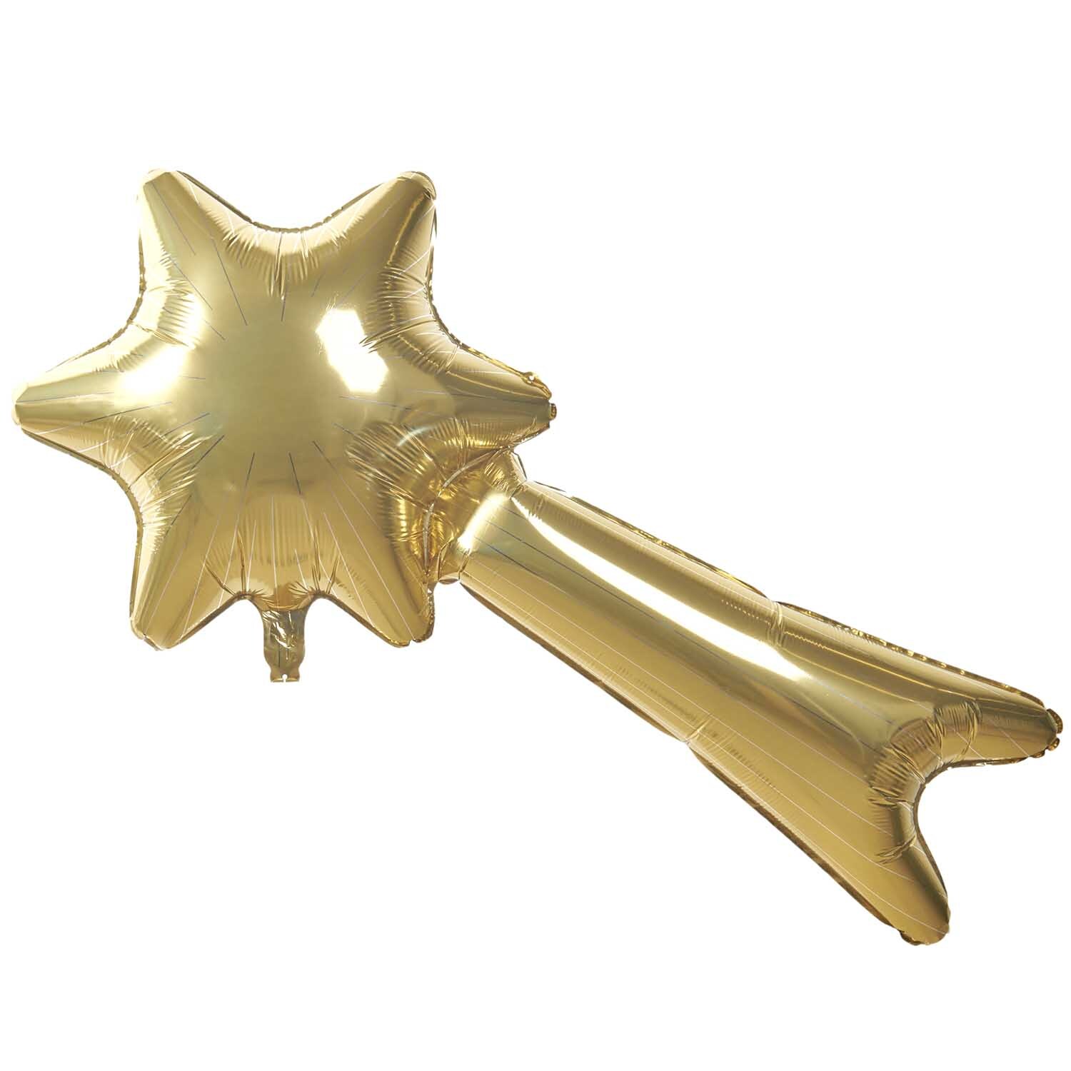 Folienballon Sternschnuppe in glänzendem Gold, 110x60cm, von Rico Design, in Sternform.